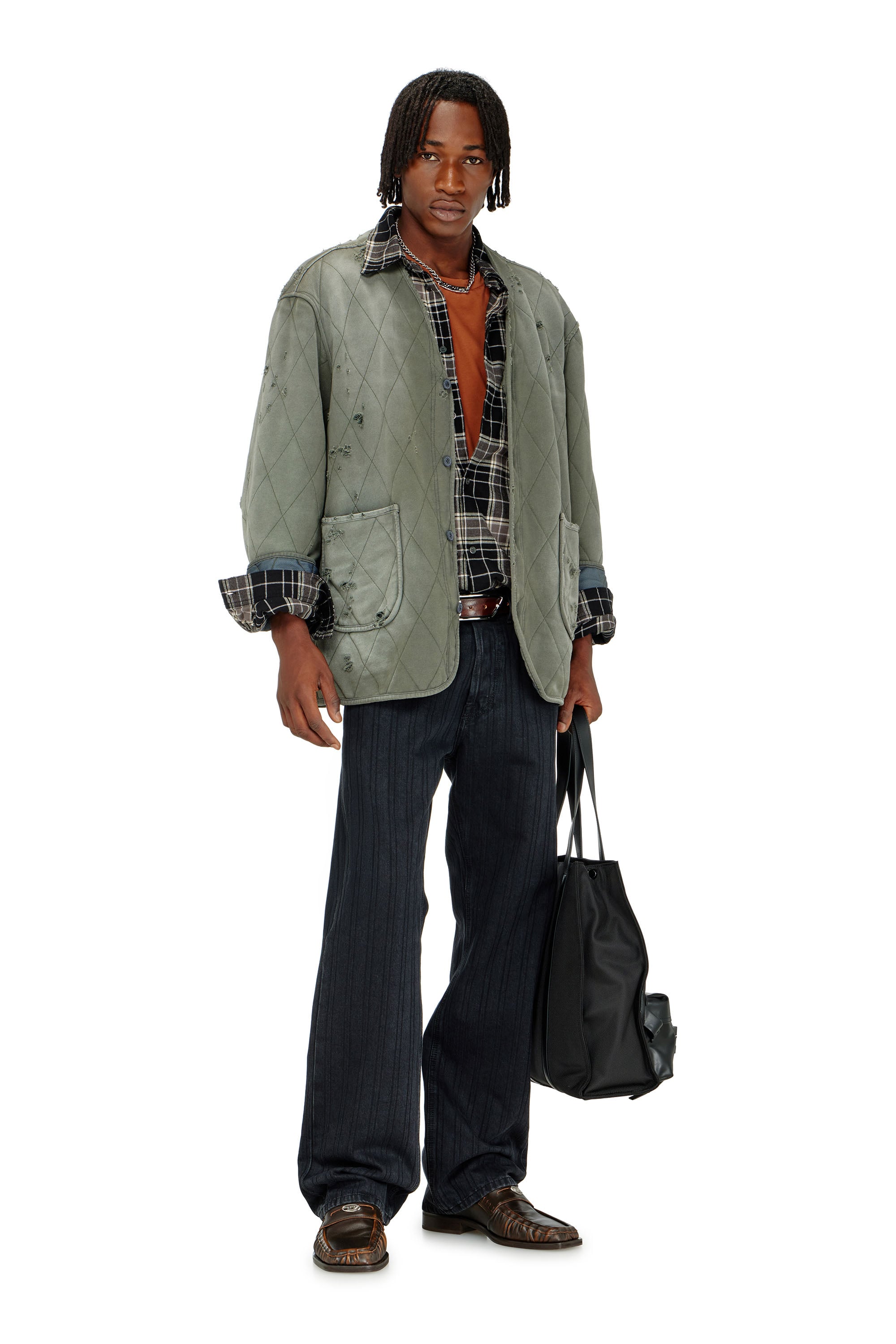 Diesel - Relaxed Jeans 1980 D-Eeper 09Q12 Hombre, Negro/Gris oscuro - 1