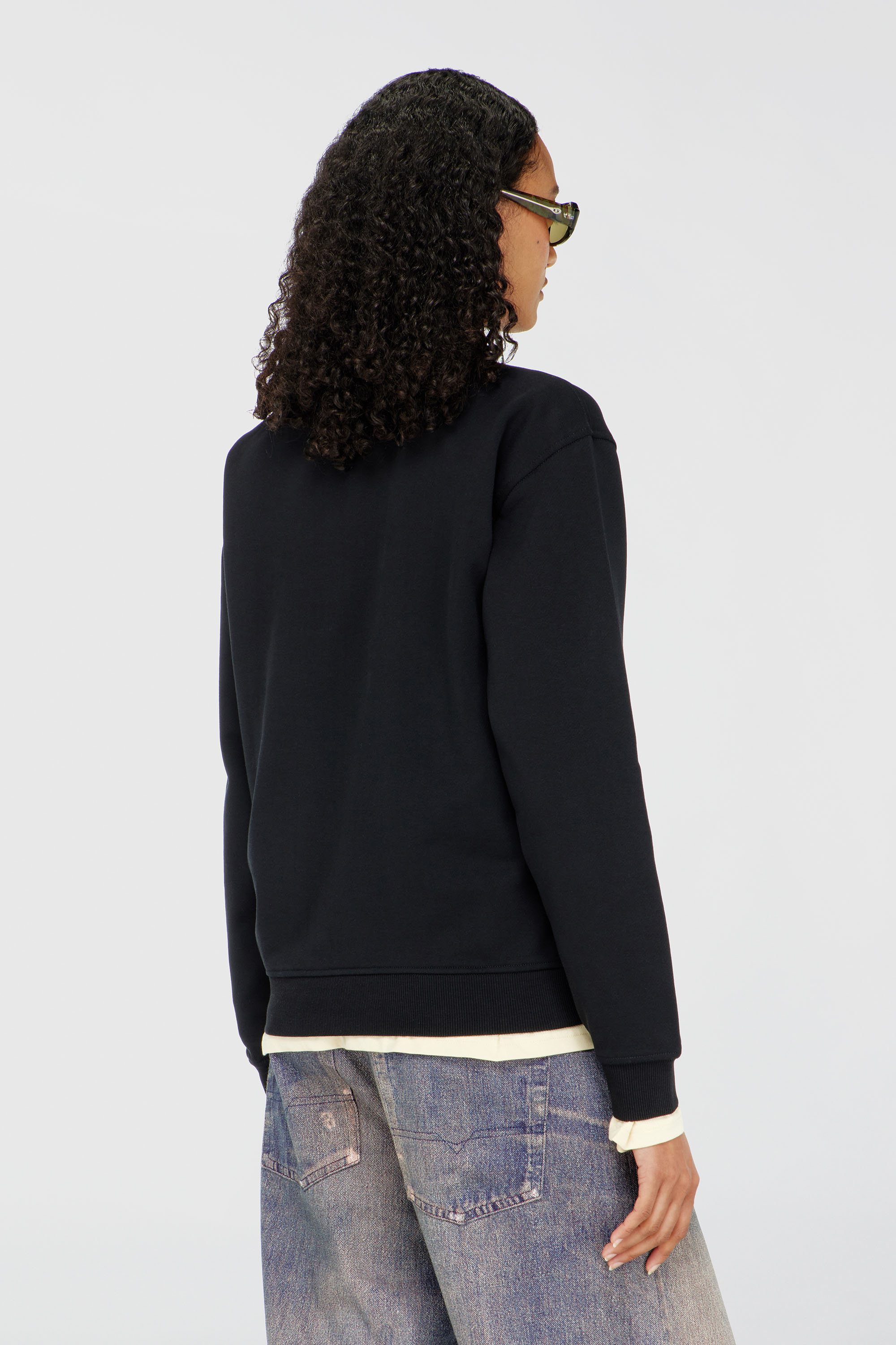 Diesel - F-NORMY-OD, Sudadera de algod&oacute;n con bordado Oval D Mujer in Negro - 4