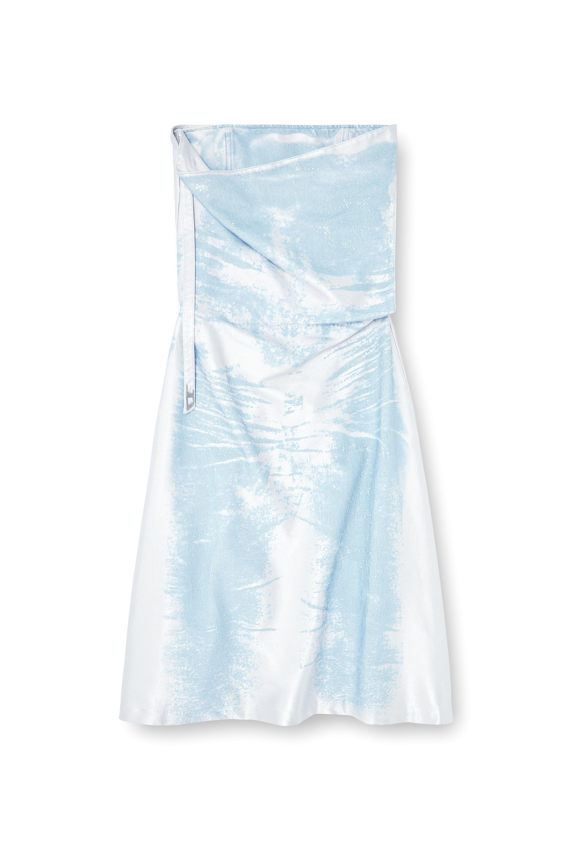 Diesel - DE-ERONIX-FSI, Vestido largo de denim satinado de color Mujer in Azul marino - 1