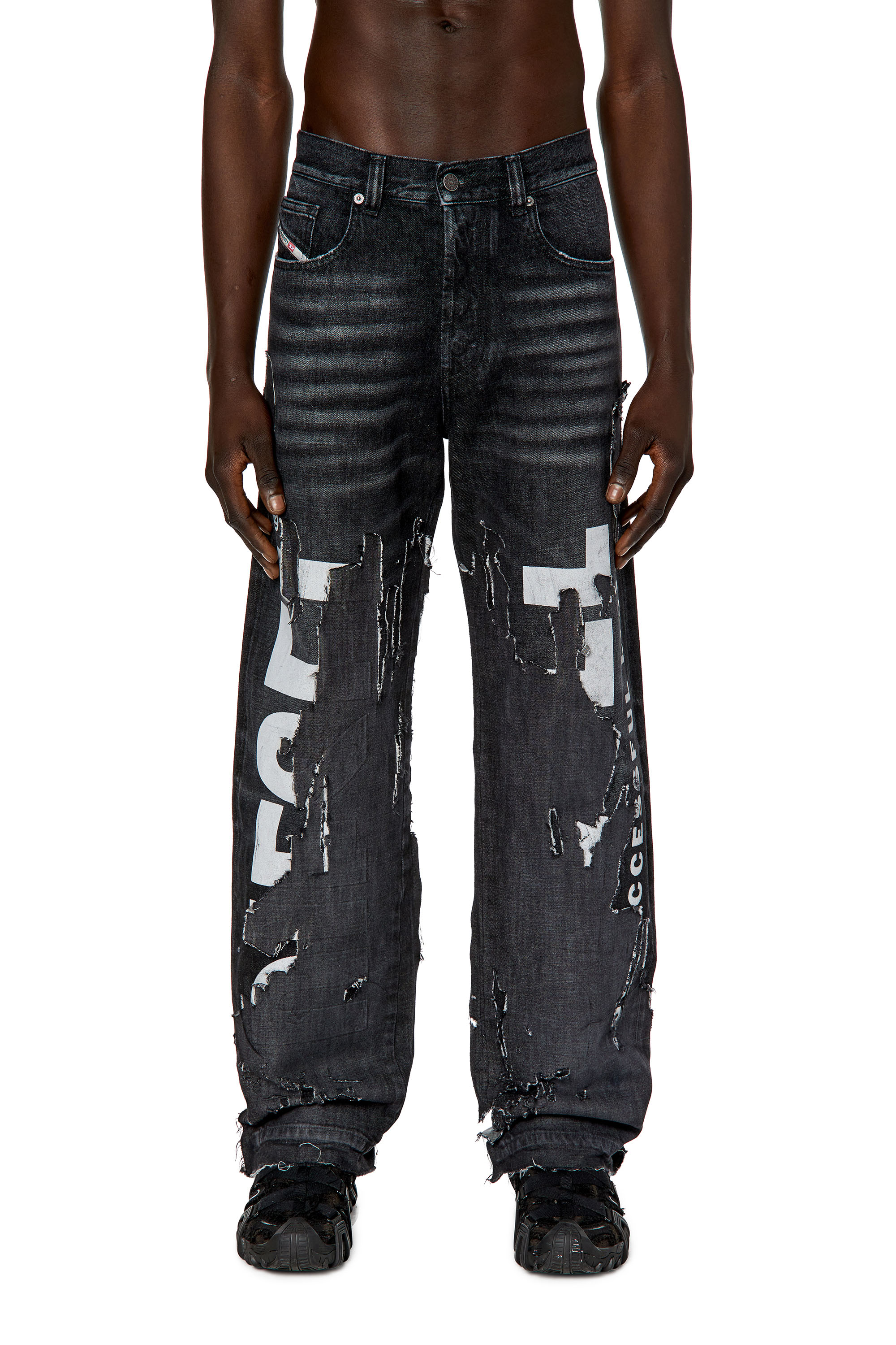 Diesel - 2010 D-Macs 007Q7 Straight Jeans, Negro/Gris oscuro - Image 1