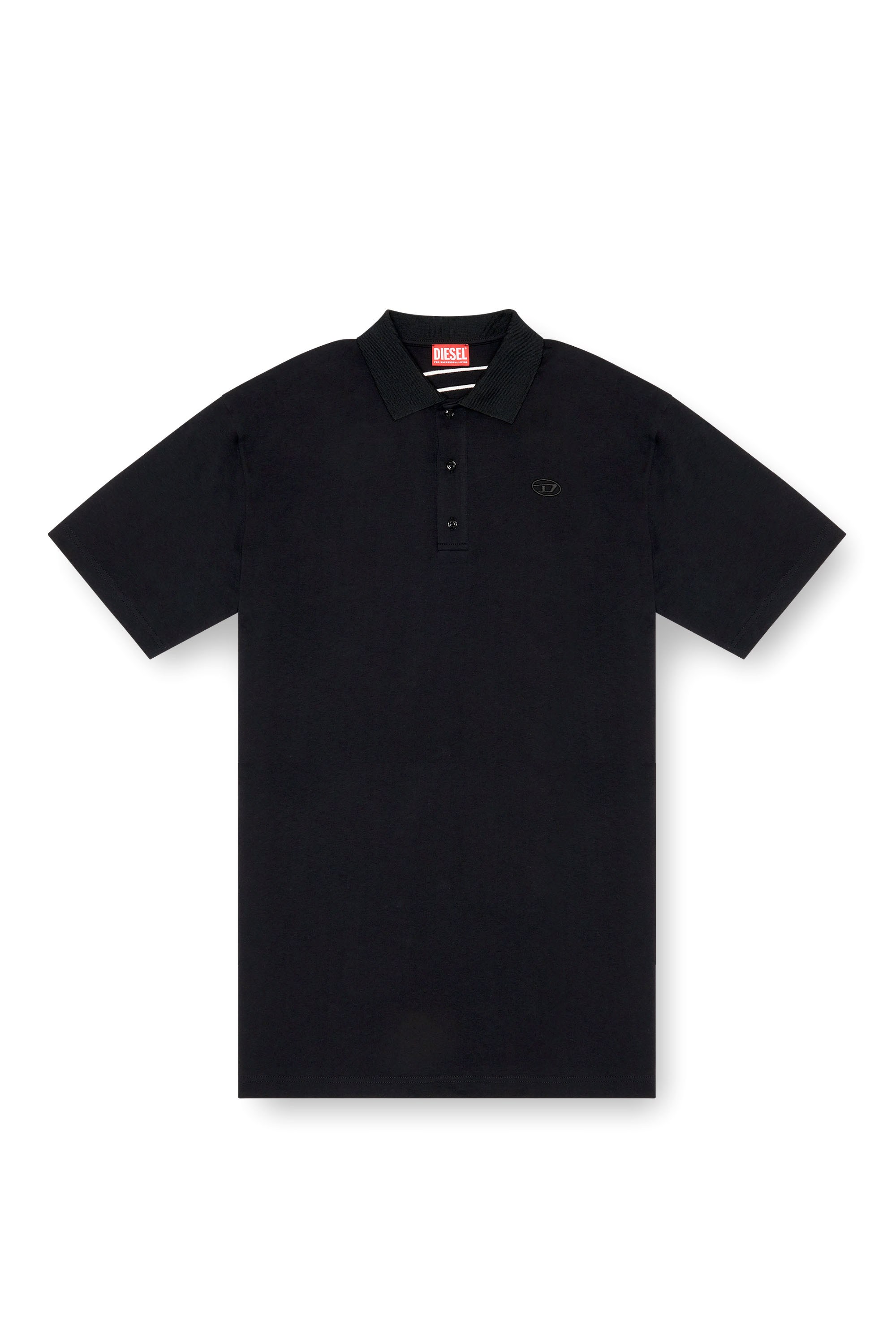 Diesel - T-VORT-MEGOVAL-D, Polo con bordado oval D grande Hombre in Negro - 3