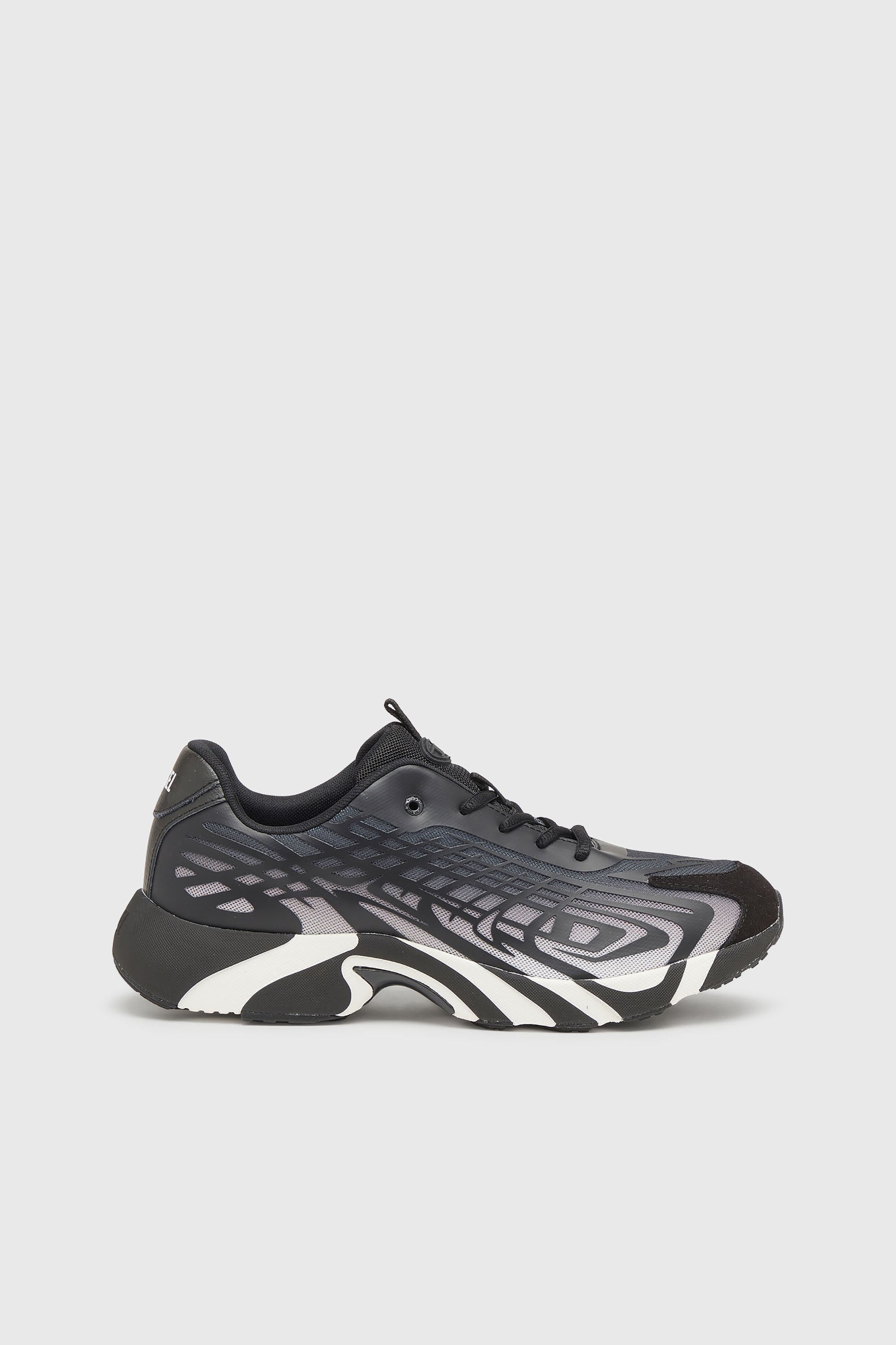 Diesel - S-D-VIT'S 500 LOW, D-Vit-Zapatillas en malla degradada de rayas Hombre in Negro - 1