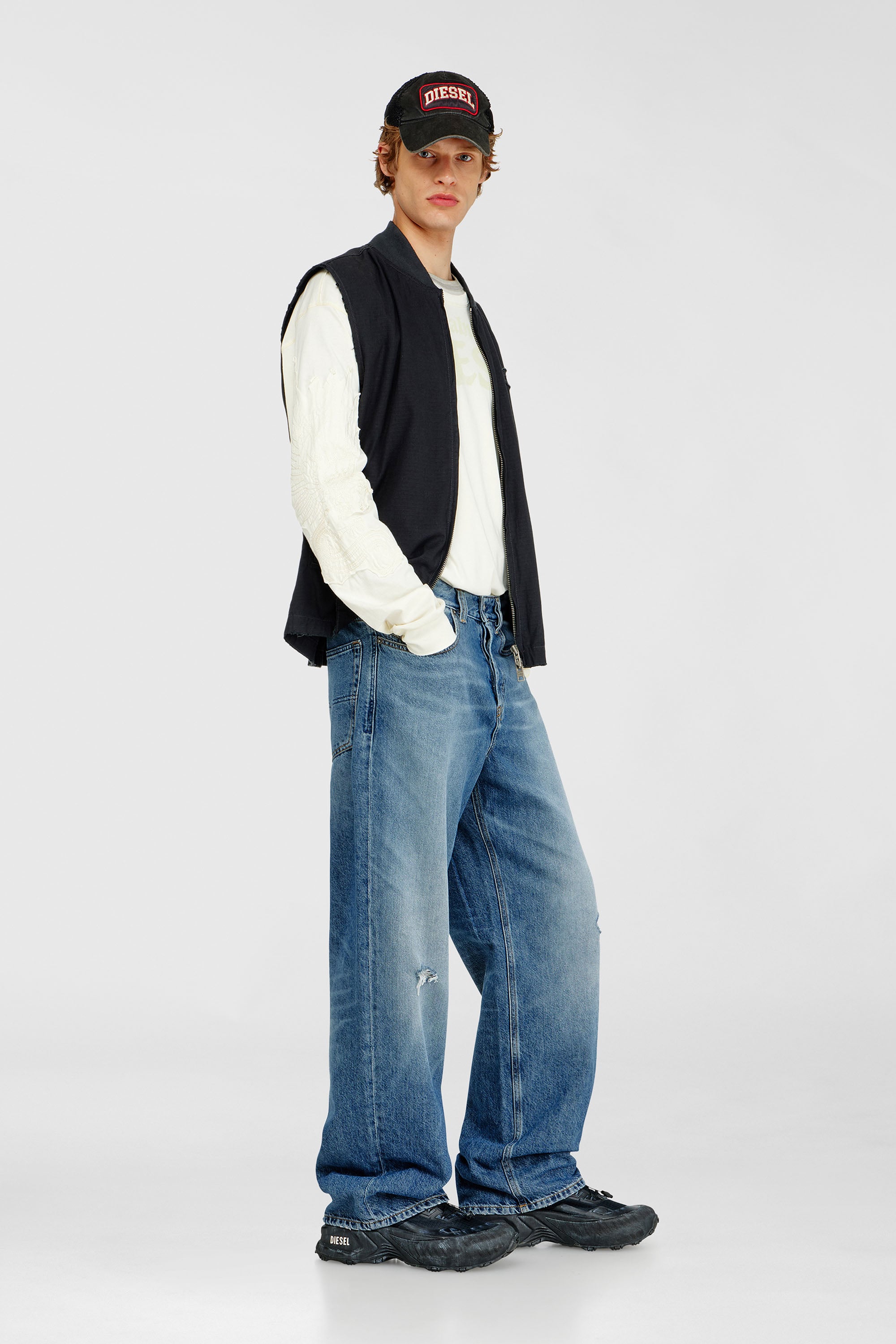Diesel - Relaxed Jeans 2001 D-Macro 09P61 Hombre, Azul medio - 1