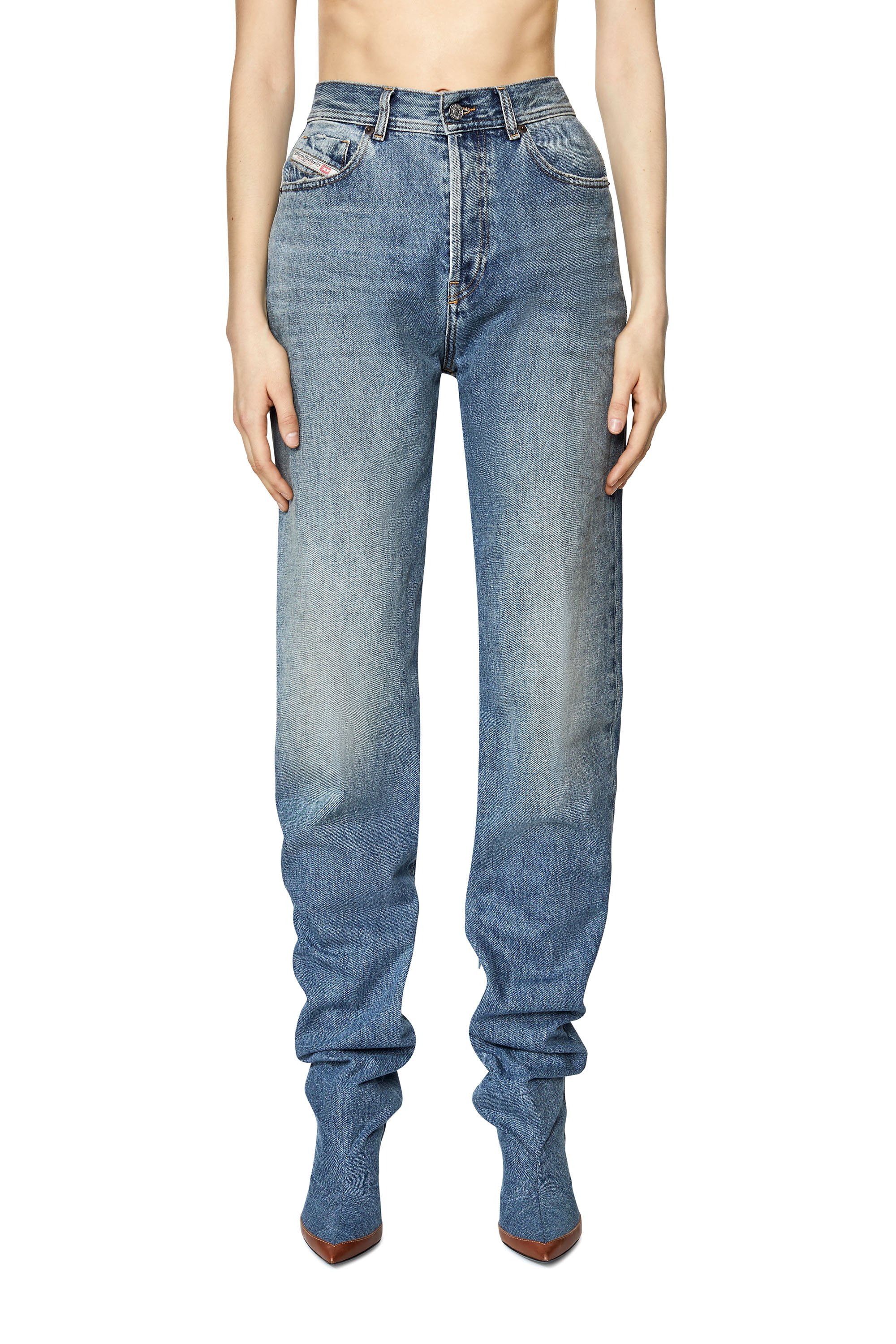 Diesel - 1956 007A7 Straight Jeans, Azul medio - Image 1