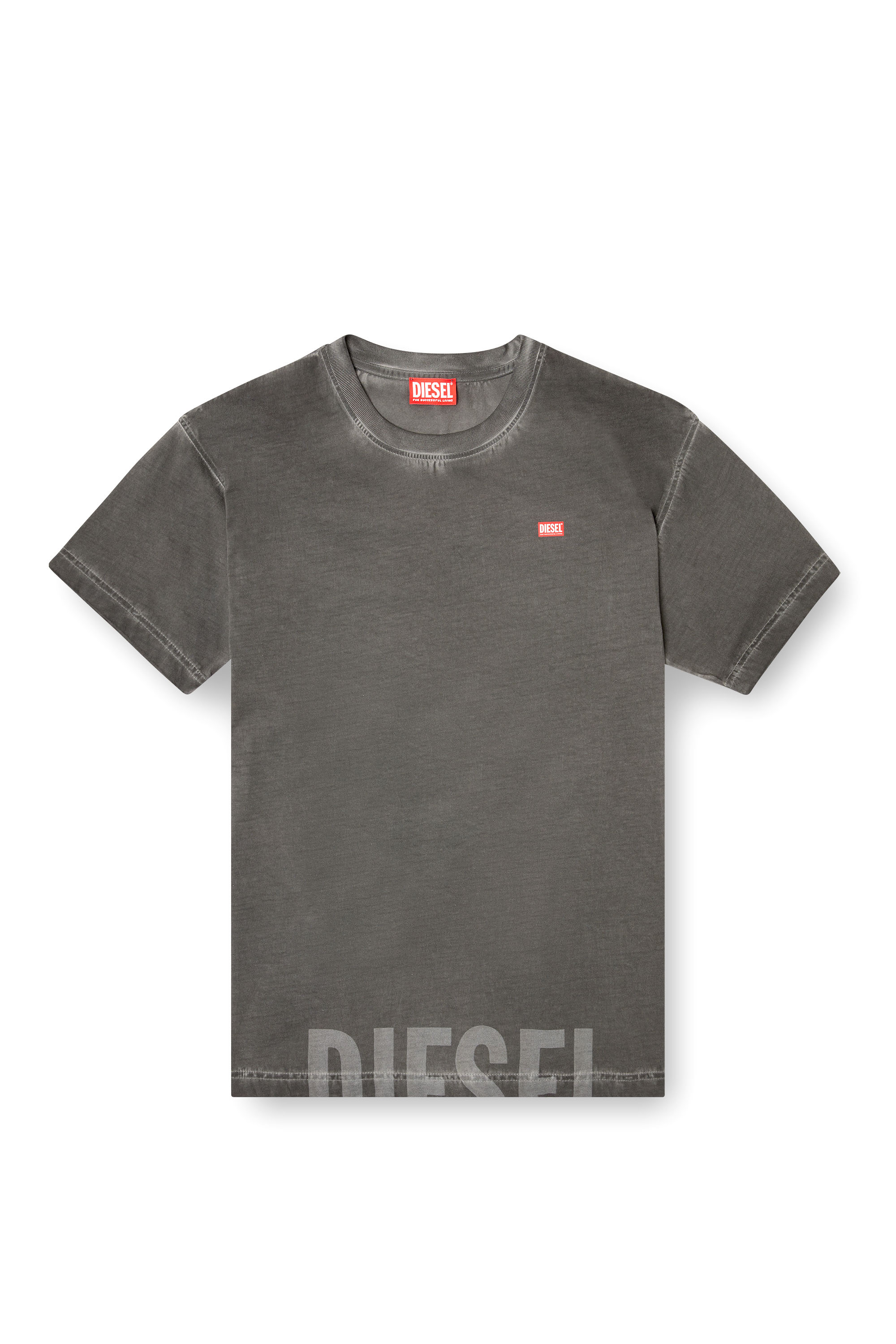 Diesel - T-NORM-T7, Camiseta de cuello redondo de algodón con estampado Hombre in Gris - 2