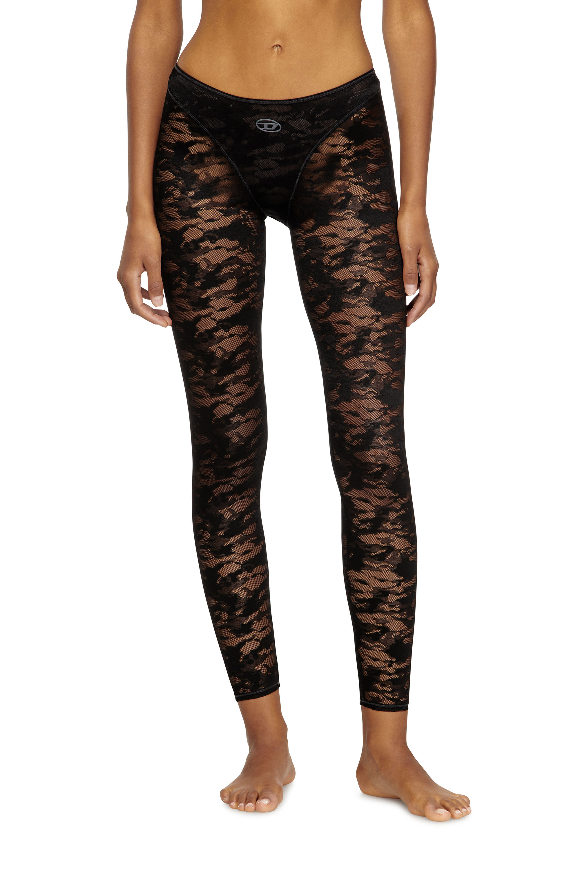 Diesel - CLAIRE-UTLT, Leggings de encaje de camuflaje Mujer in Negro - 2