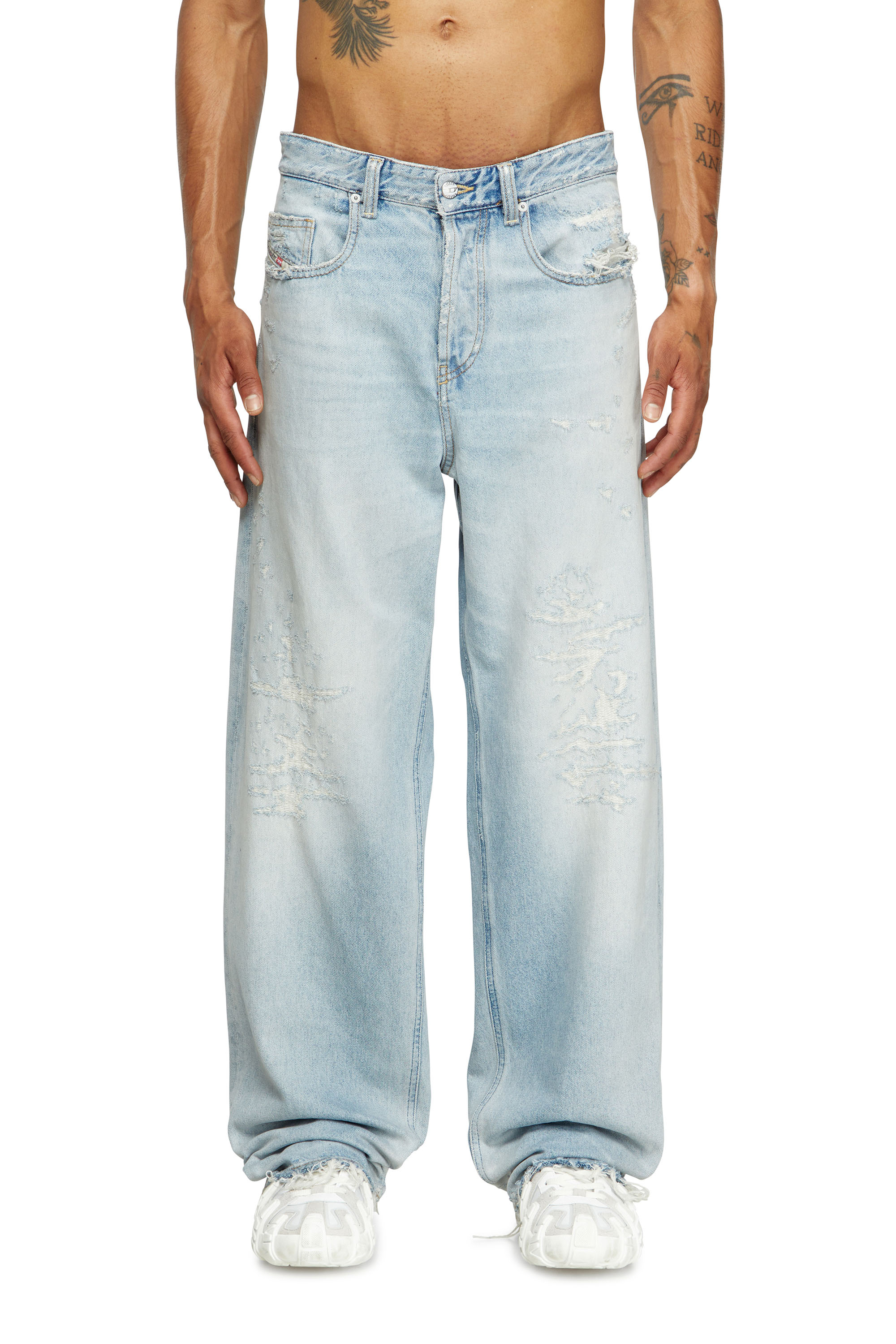 Diesel - Relaxed Jeans 2001 D-Macro 09M53 Hombre, Azul Claro - 1