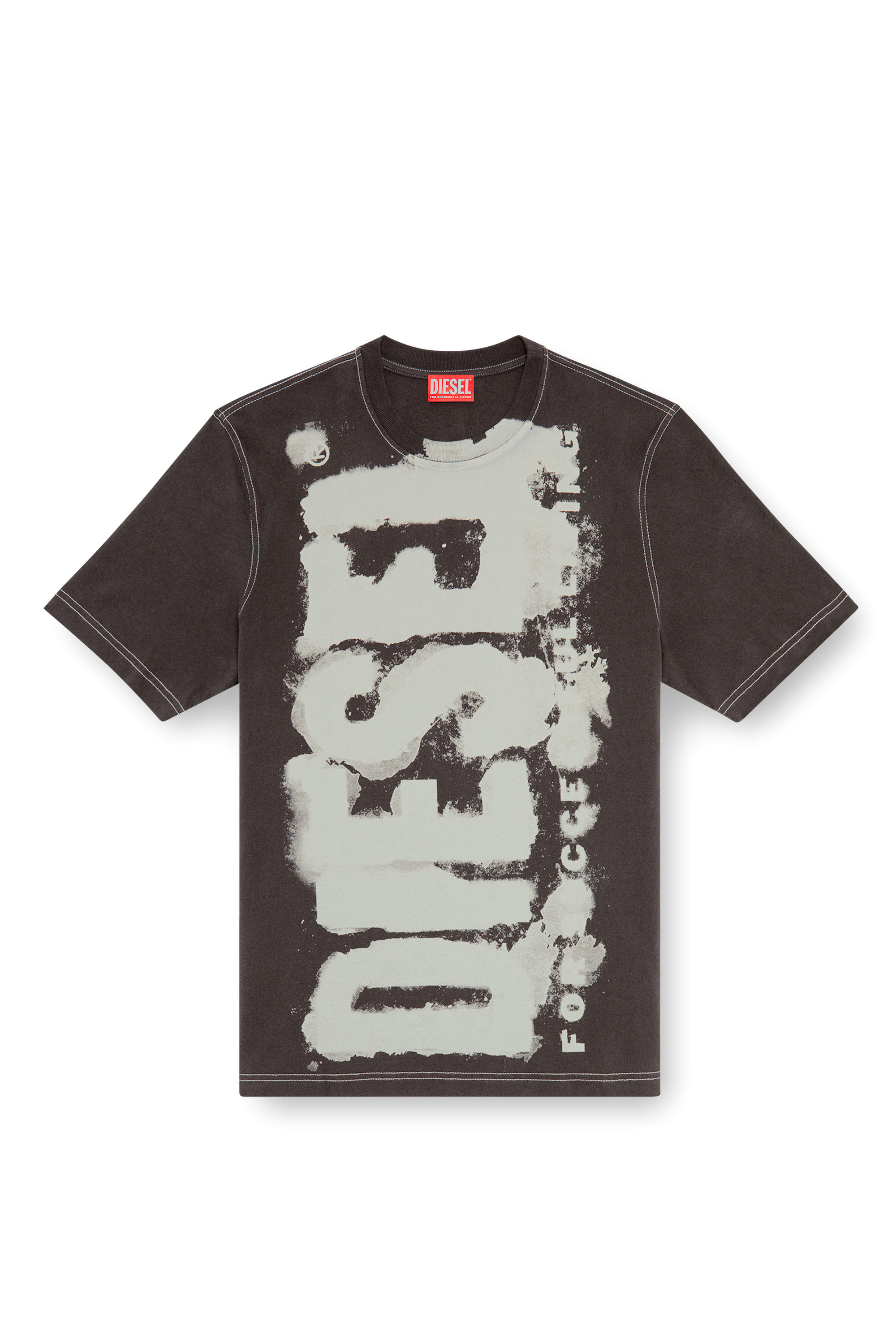 Diesel - T-ADJUST-Q4, Camiseta con logotipo manchado Hombre in Gris - 2