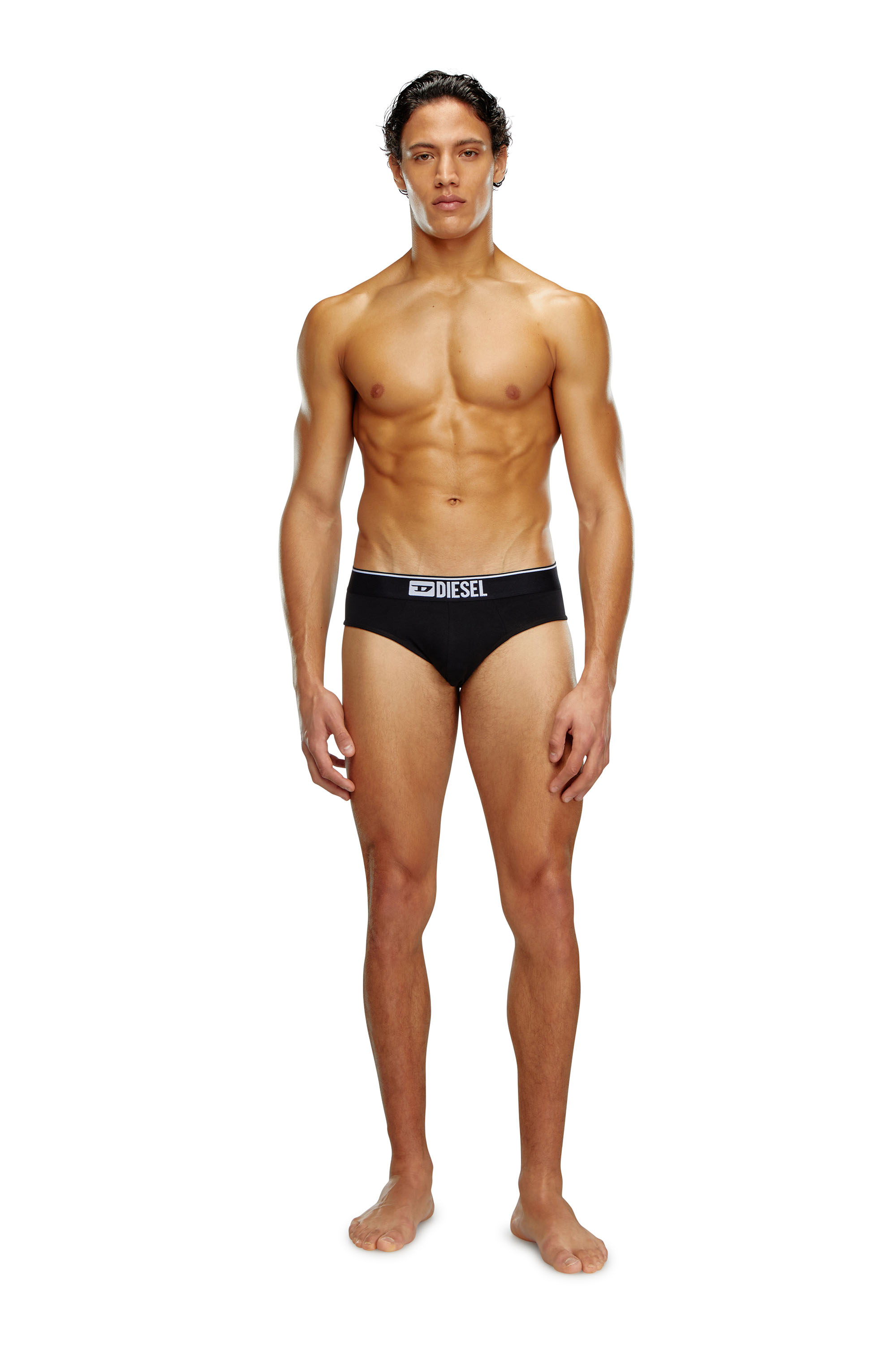 Diesel - UMBR-ANDRETHREEPACK, Paquete de tres slips lisos con logotipo Hombre in Negro - 1