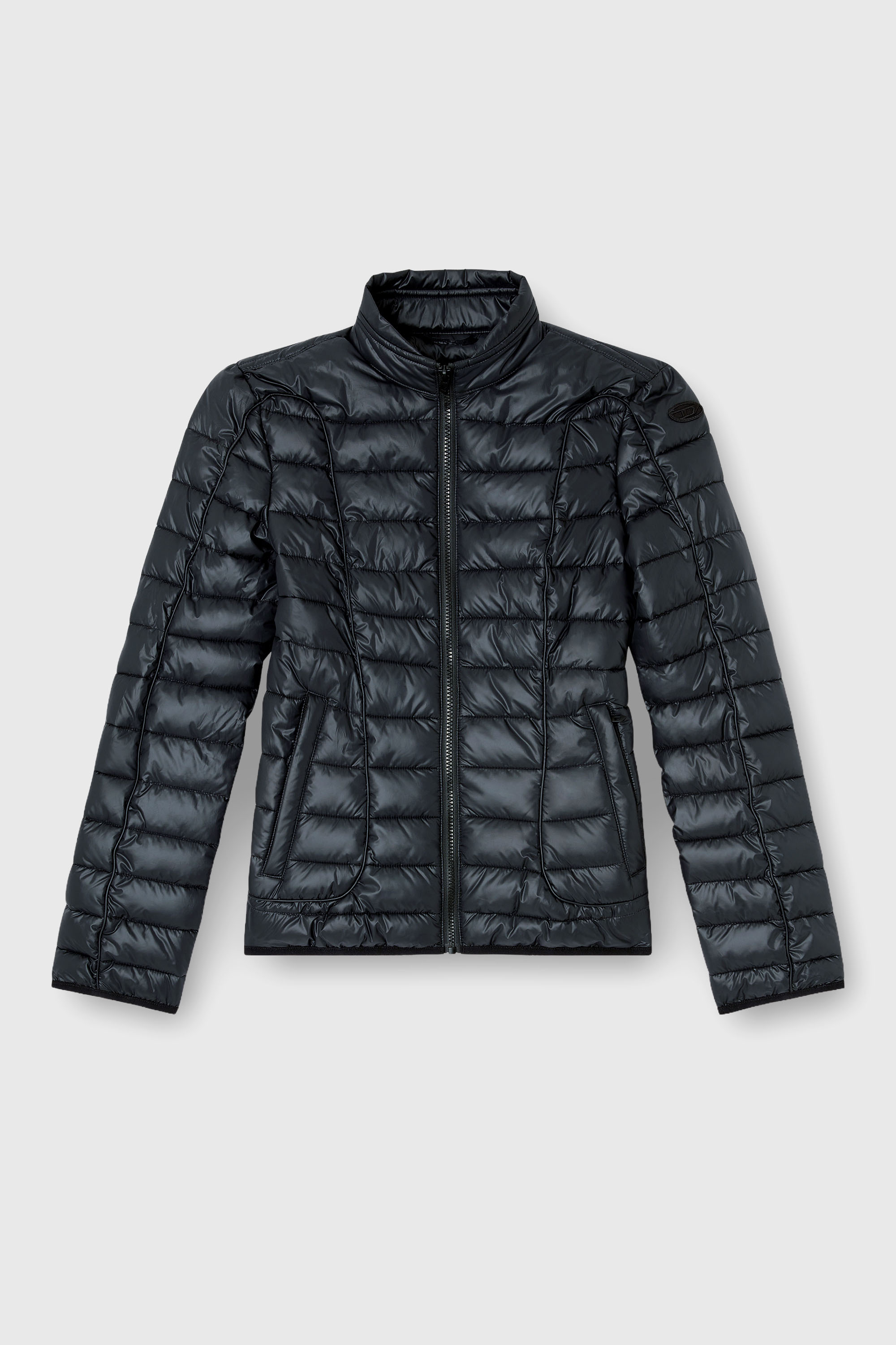 Diesel - W-PILOT-FEM, Chaqueta puffer con detalles biker Mujer in Negro - 2