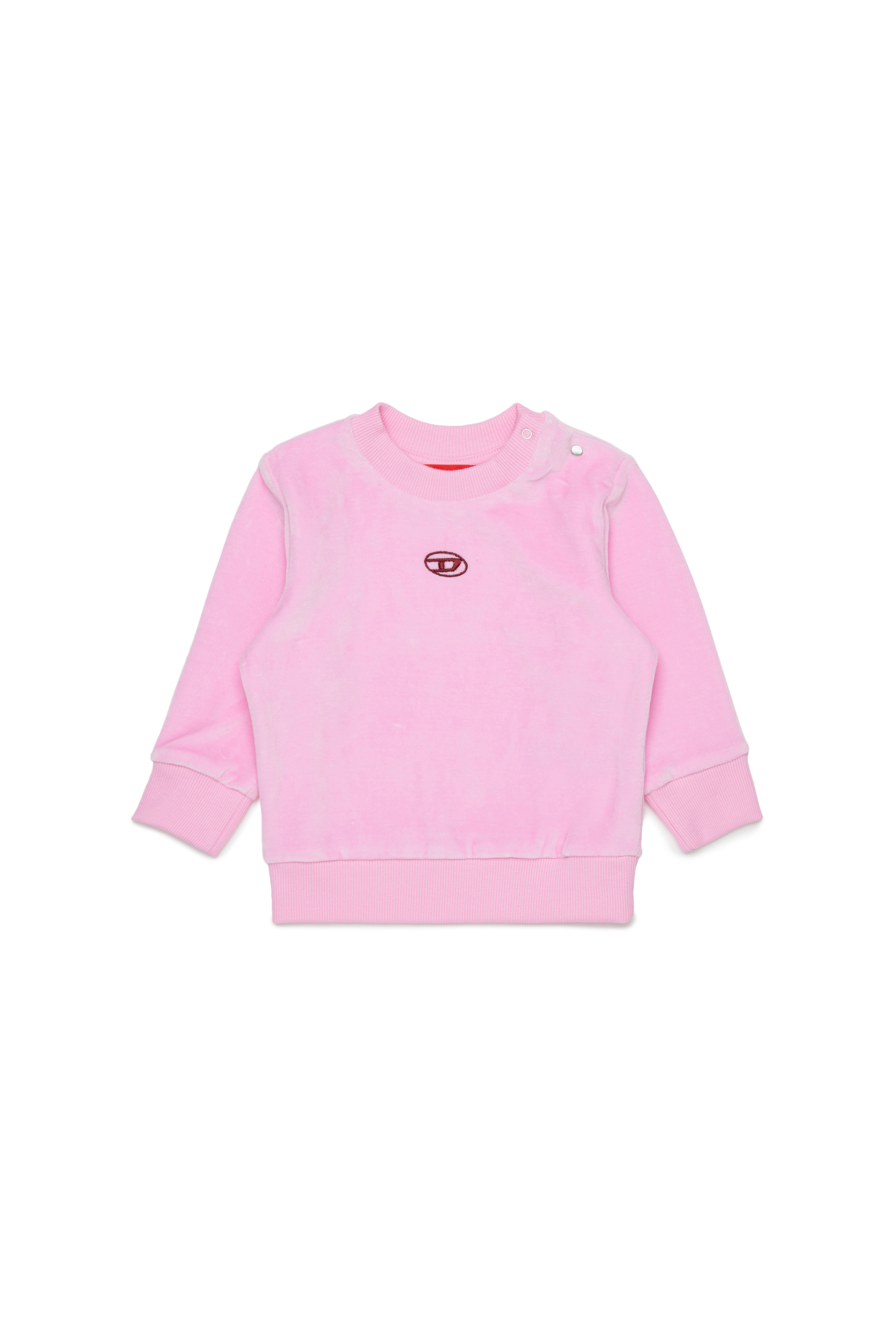 Diesel - SHENIB, Sudadera de terciopelo con bordado Oval D Hombre in Rosa - 1
