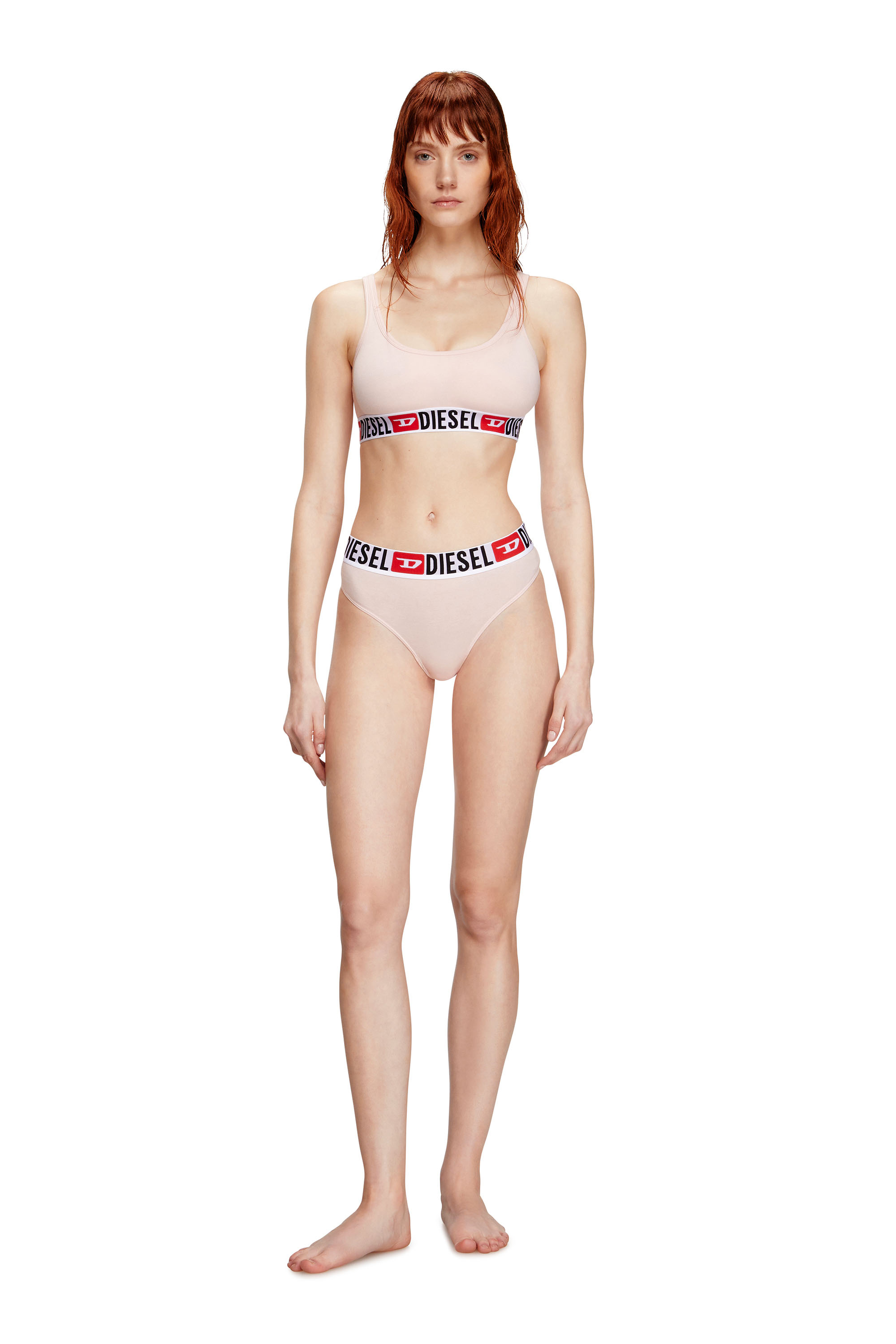 Diesel - UFSB-ORIBA, Bralette con banda con logotipo Mujer in Rosa - 1