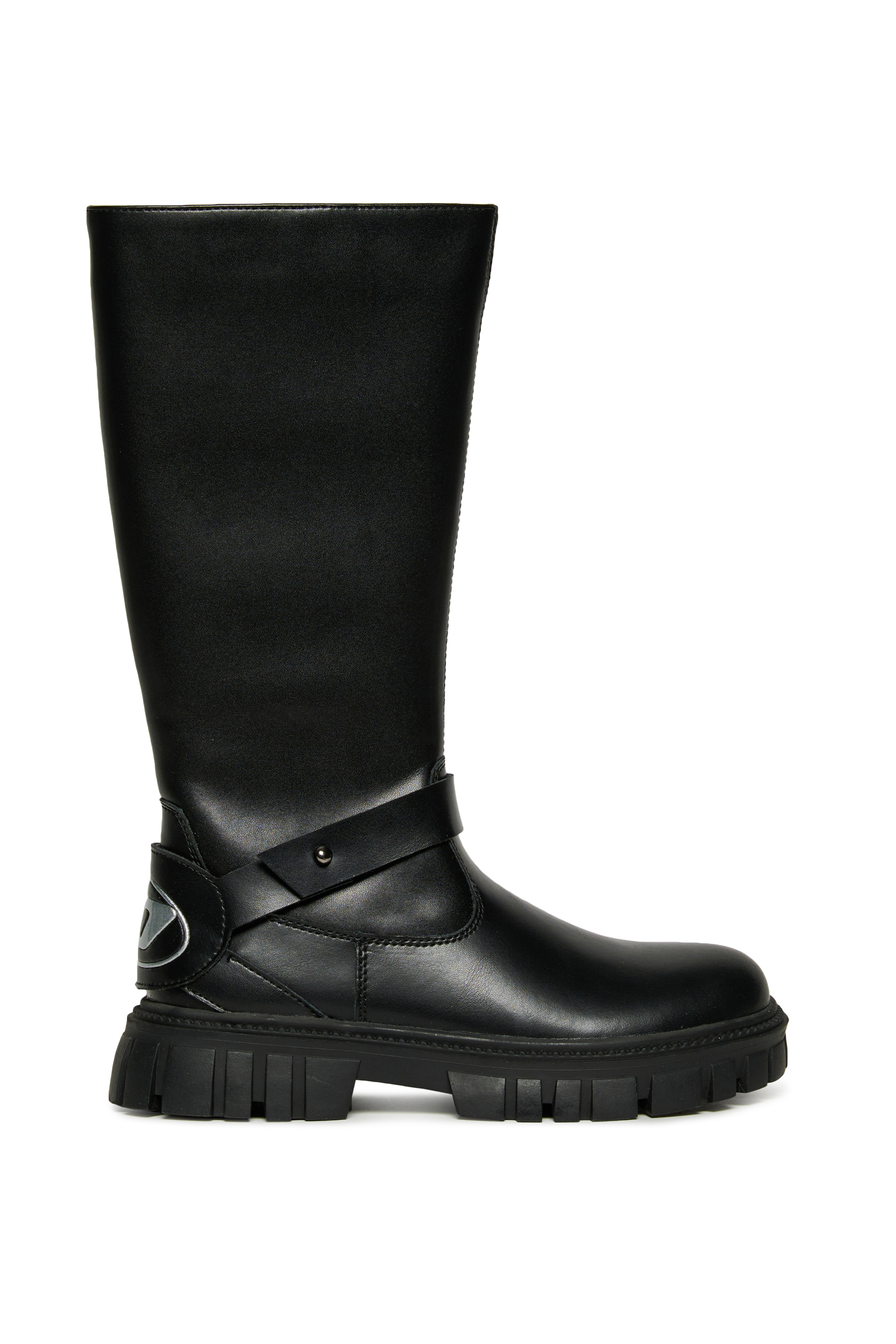 Diesel - D-HAMMER KNT PATCH, D-Hammer Botas altas de cuero Unisex in Negro - 1
