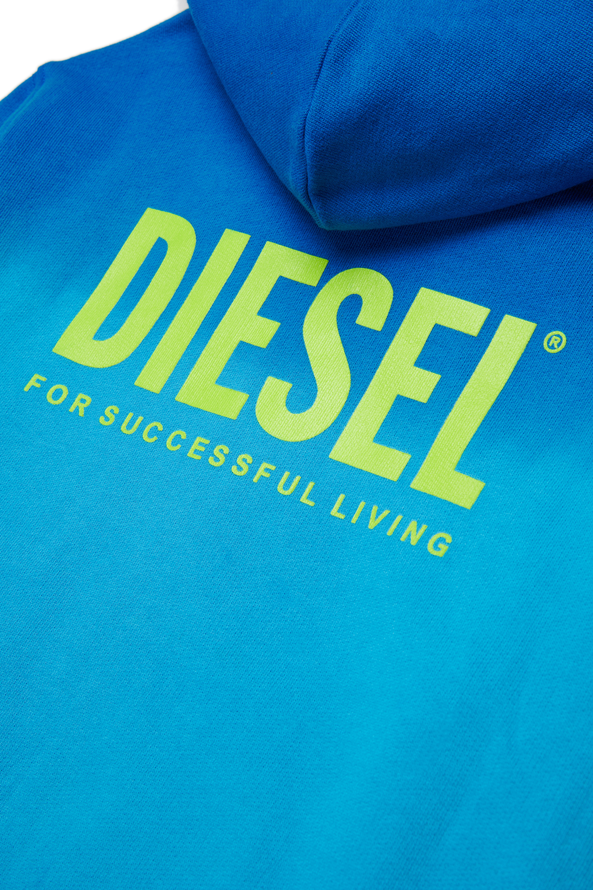 Diesel - SHADE OVER, Sudadera con capucha degradada con estampado de logotipo Hombre in Azul marino - 4