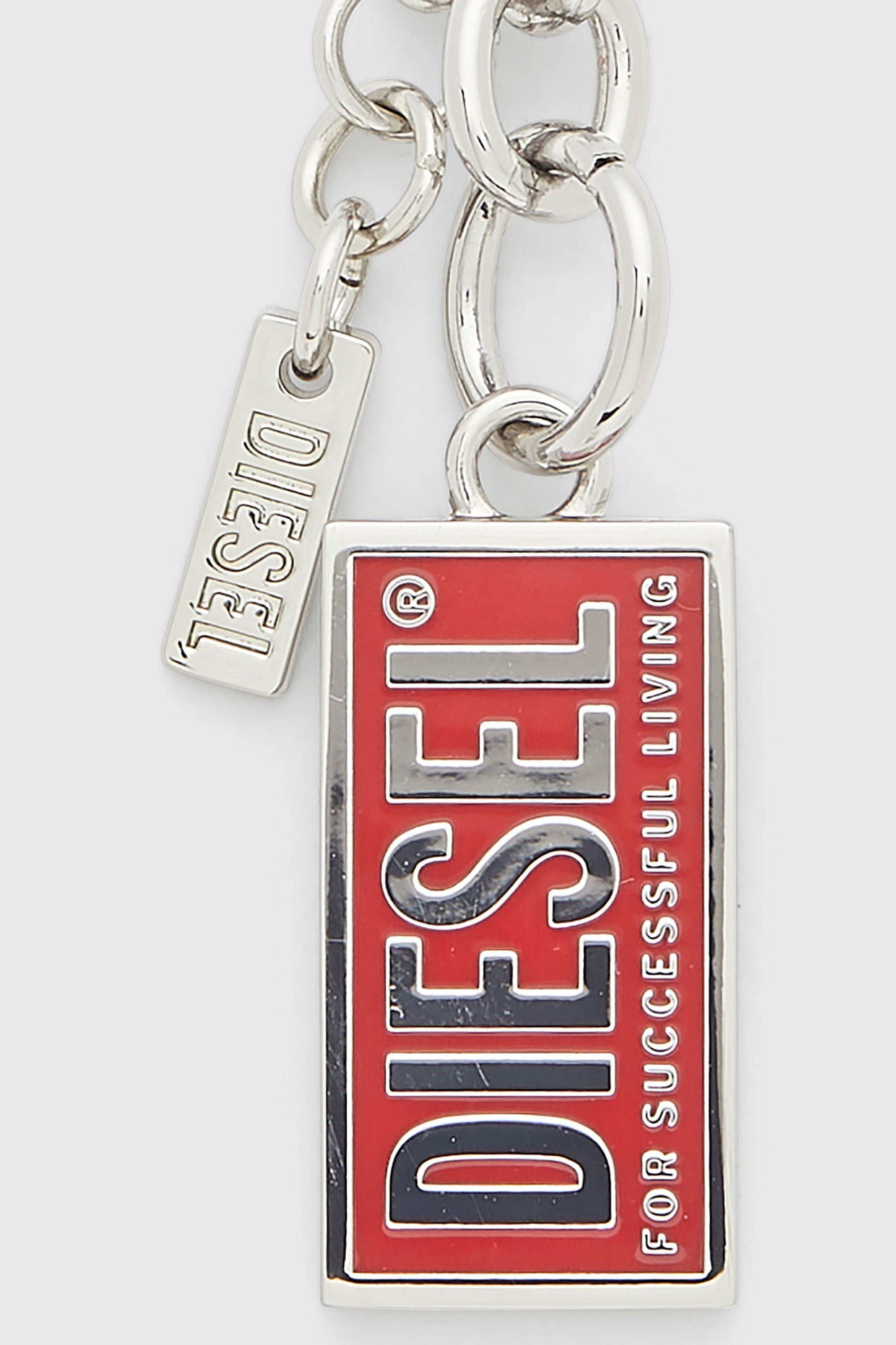 Diesel - CHARM-BISCOTTO, Llavero met&aacute;lico con charm logo Biscotto Mujer in Plateado - 3