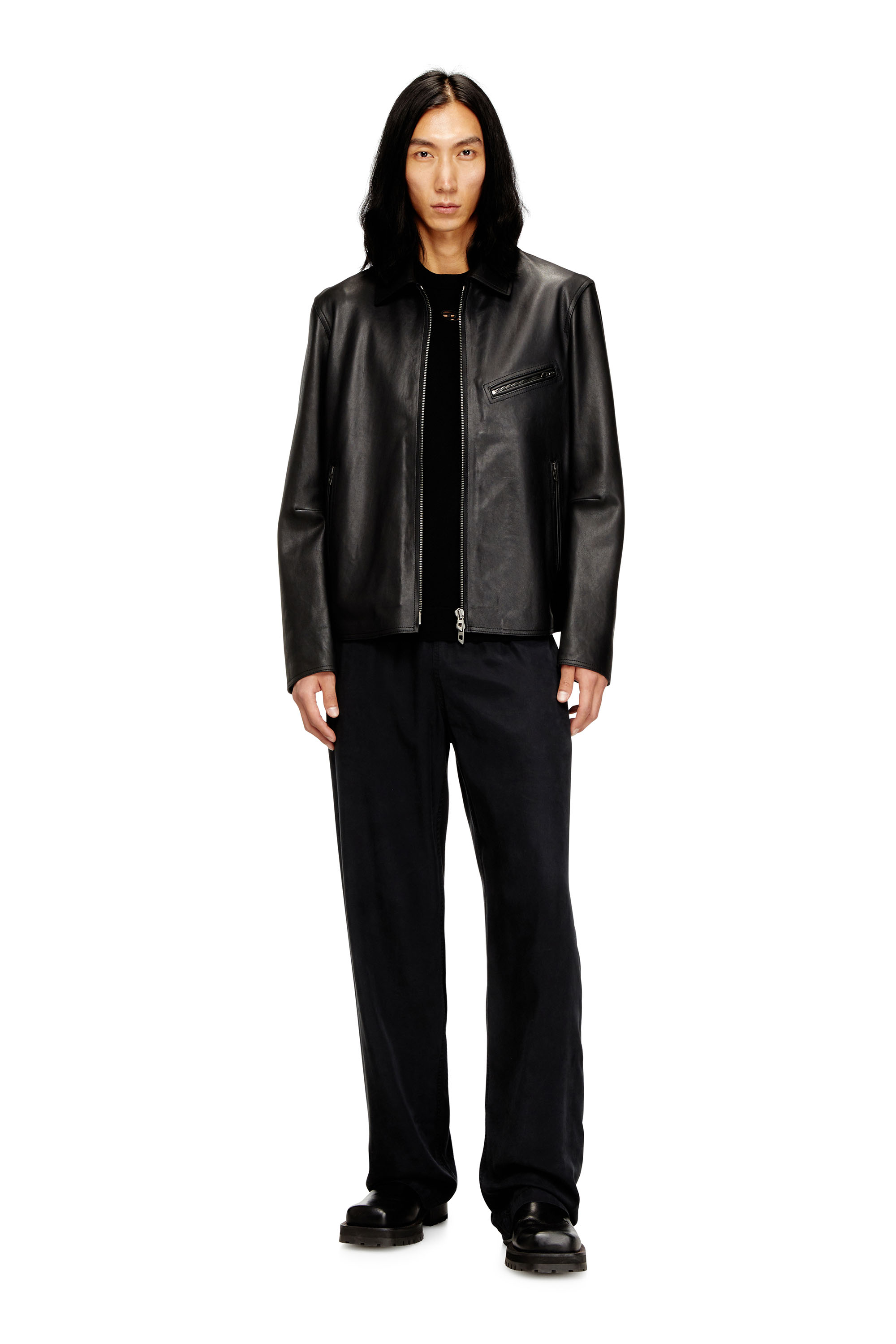 Diesel - K-VALIAM, Jersey de lana con logotipo recortado Hombre in Negro - 2