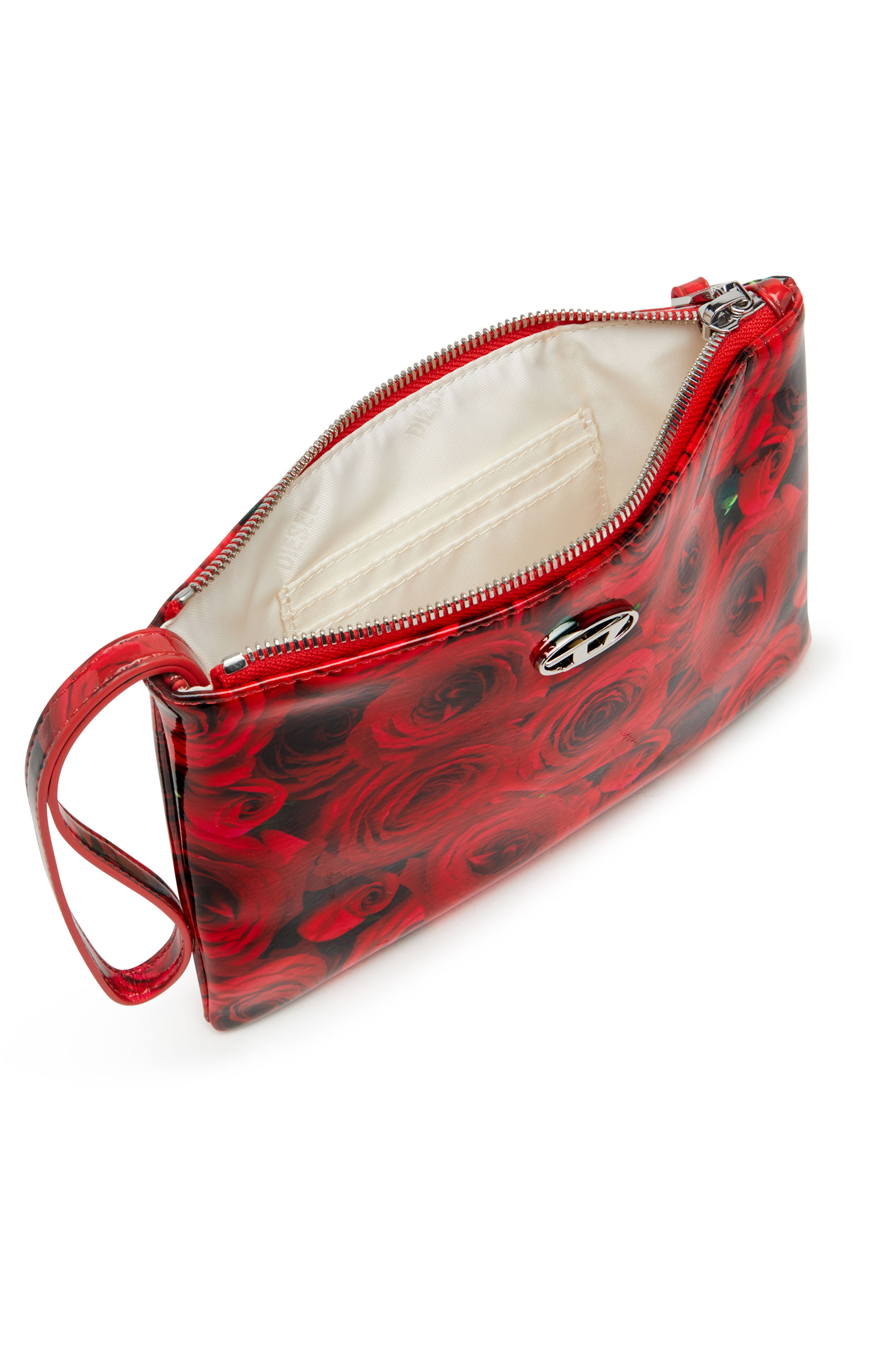 Diesel - PLAY POUCH II, Monedero de poliuretano brillante estampado Mujer in Rojo - 3