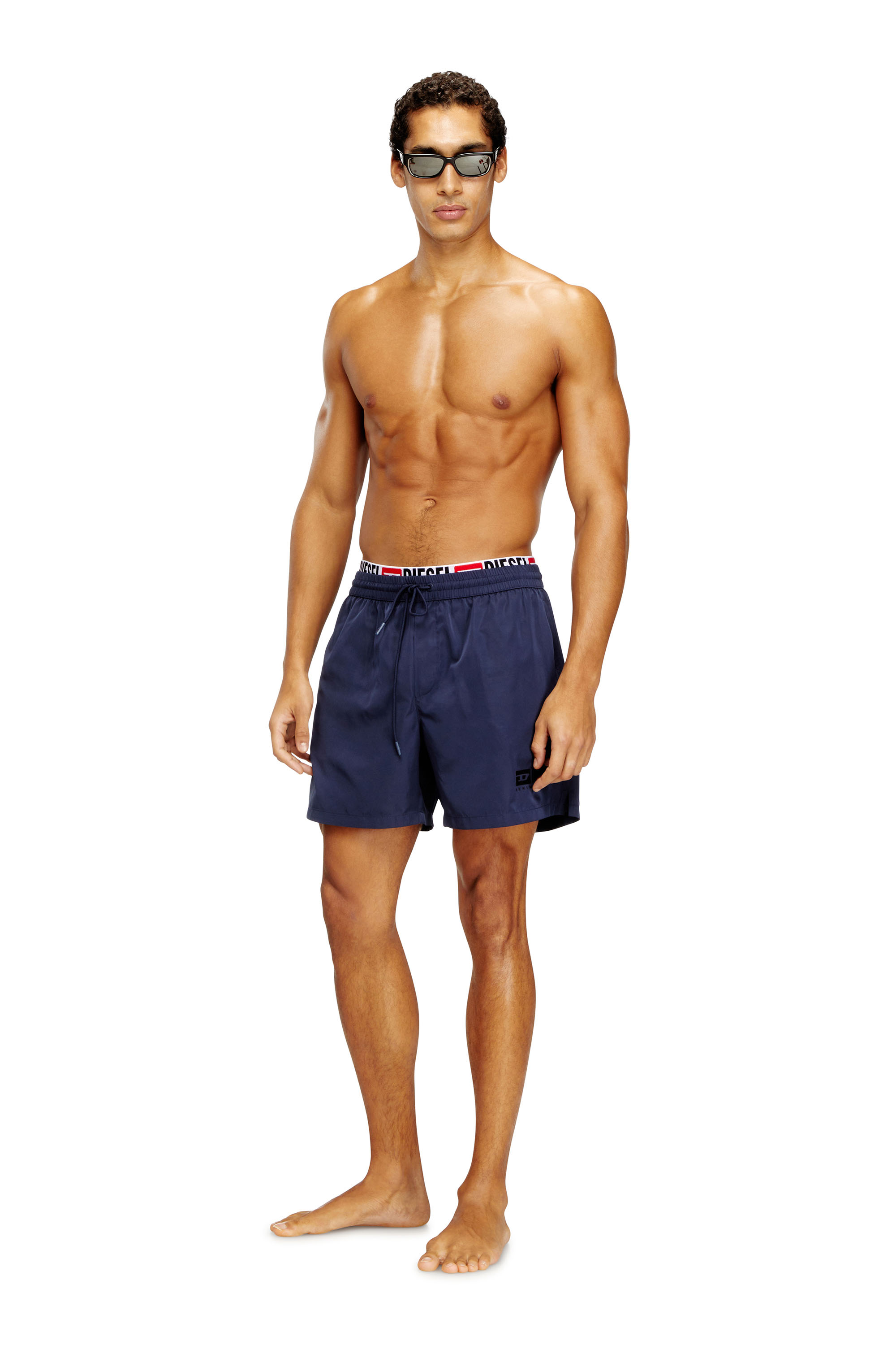 Diesel - VISPER-41-D-CORE, Shorts de baño de longitud media con estampado del logotipo Hombre in Azul marino - 1