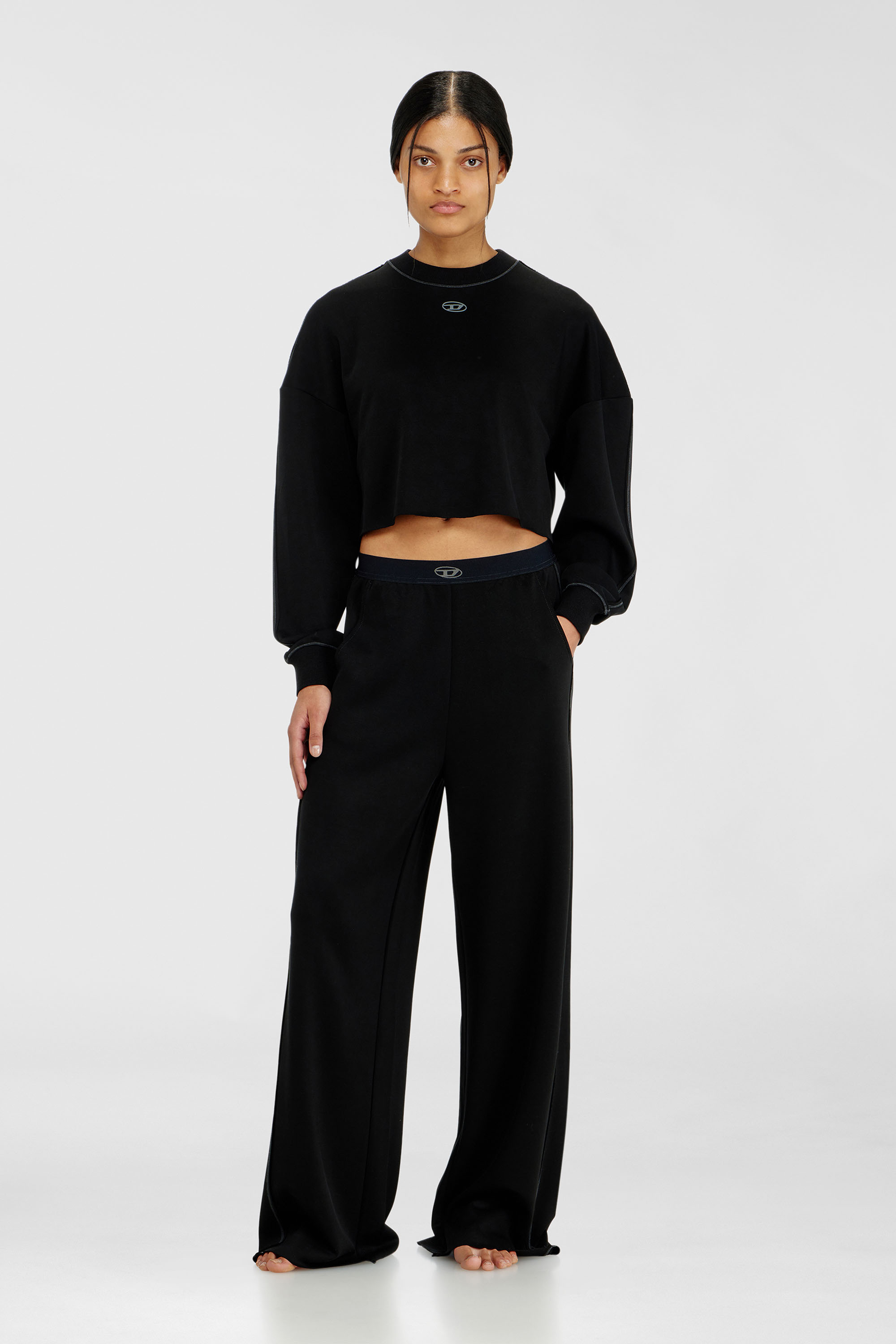 Crop top in light stretch scuba
