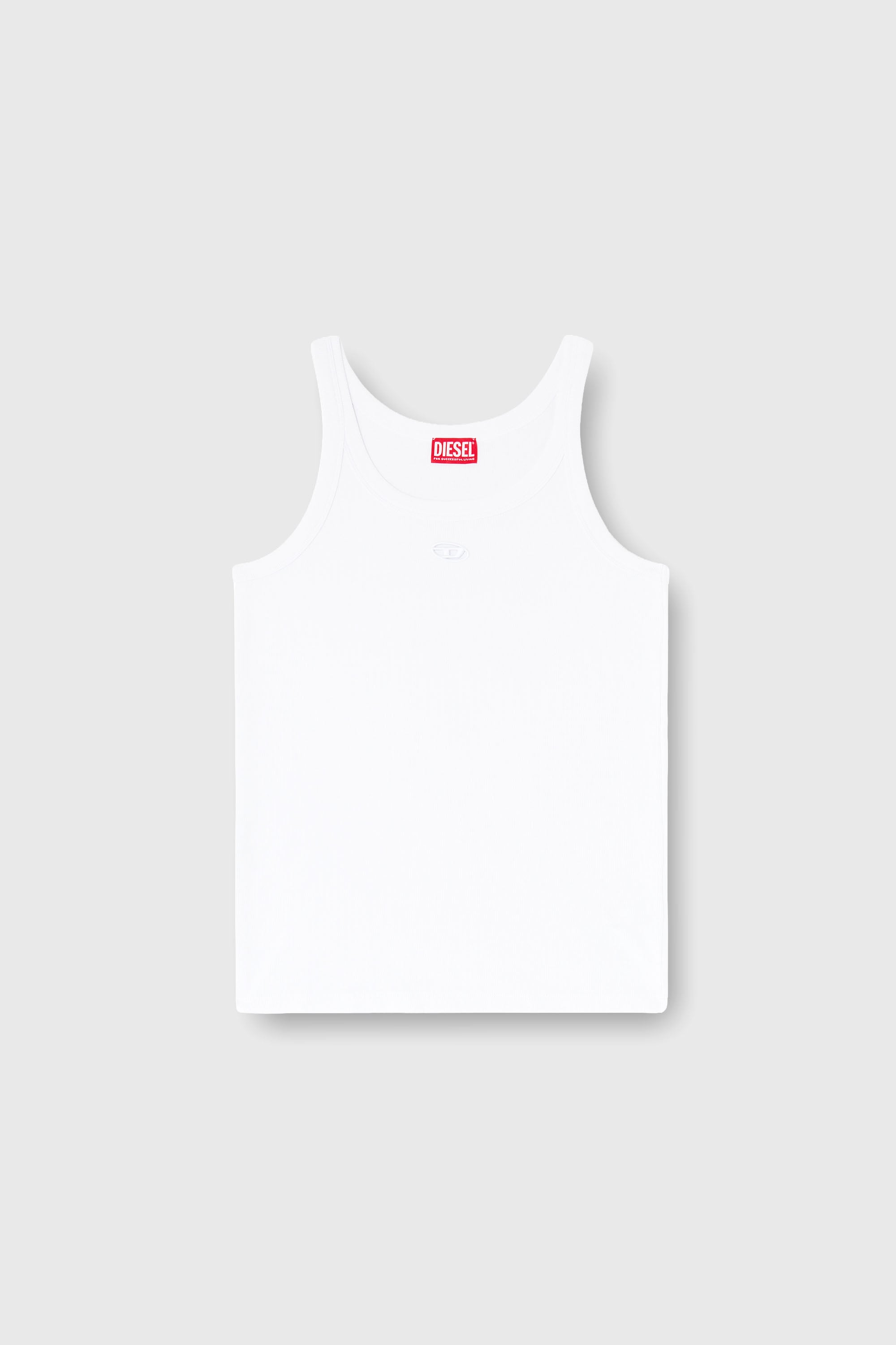 Diesel - T-WIFE-DCO, Camiseta de tirantes slim de algod&oacute;n con logo Oval D Hombre in Blanco - 2