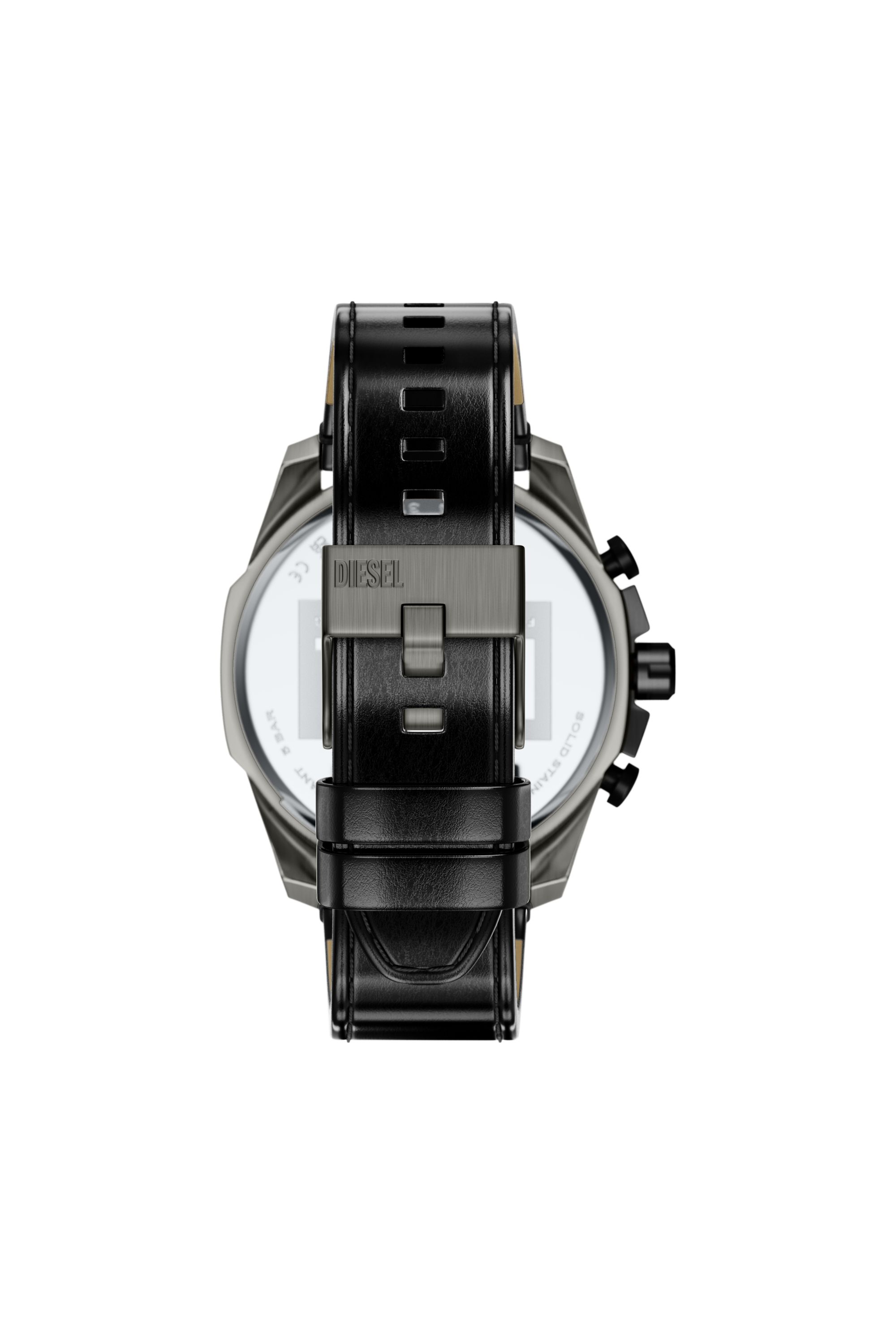 Diesel - DZ4714 WATCH, Reloj Mega Chief Slim con correa de cuero negro Hombre in Negro - 2