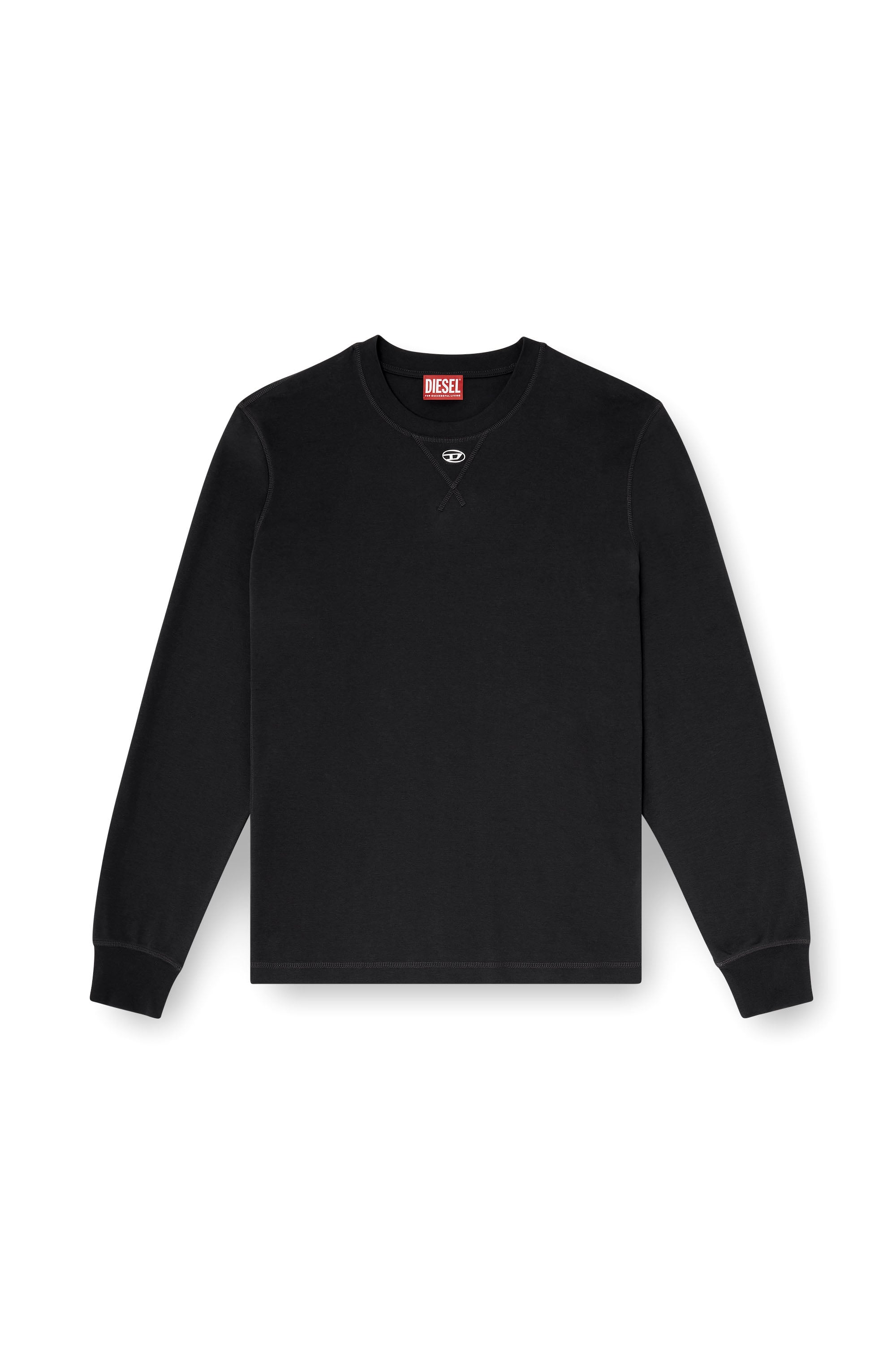 Diesel - T-MADJUST-LS-TR, Camiseta de manga larga de algod&oacute;n con Oval D Hombre in Gris - 3
