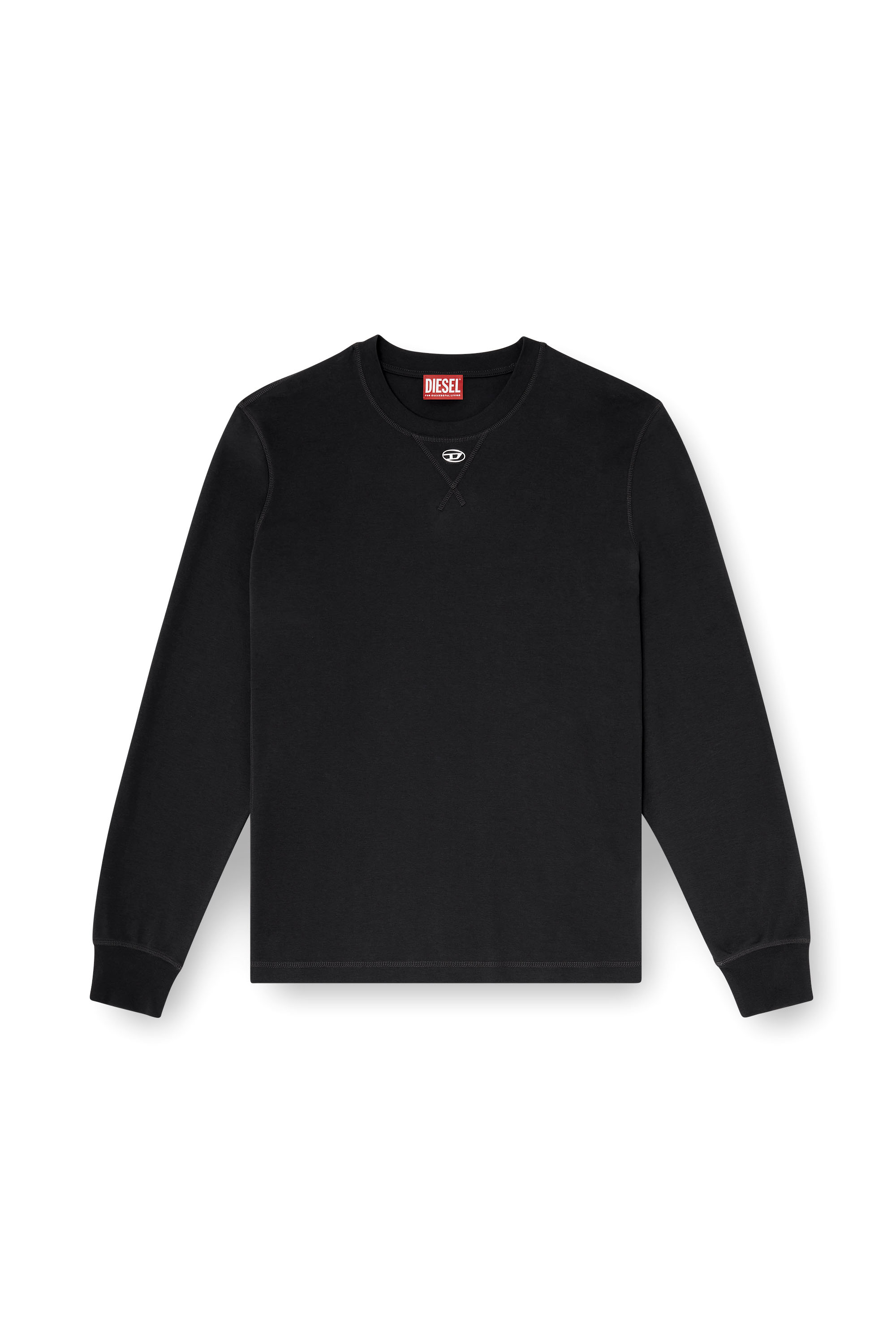 Diesel - T-MADJUST-LS-TR, Camiseta de manga larga de algod&oacute;n con Oval D Hombre in Gris - 2