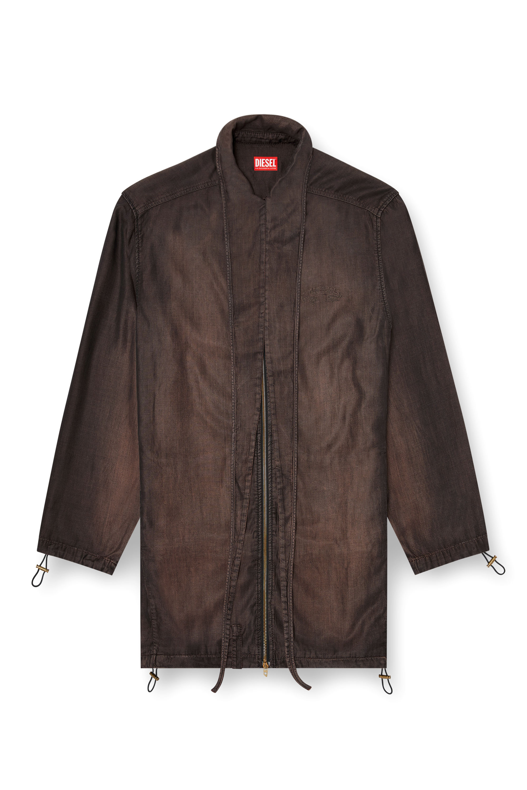 Diesel - DE-TROIT-S, Chaqueta ligera de denim fluido recubierto Mujer in Marr&oacute;n - 3