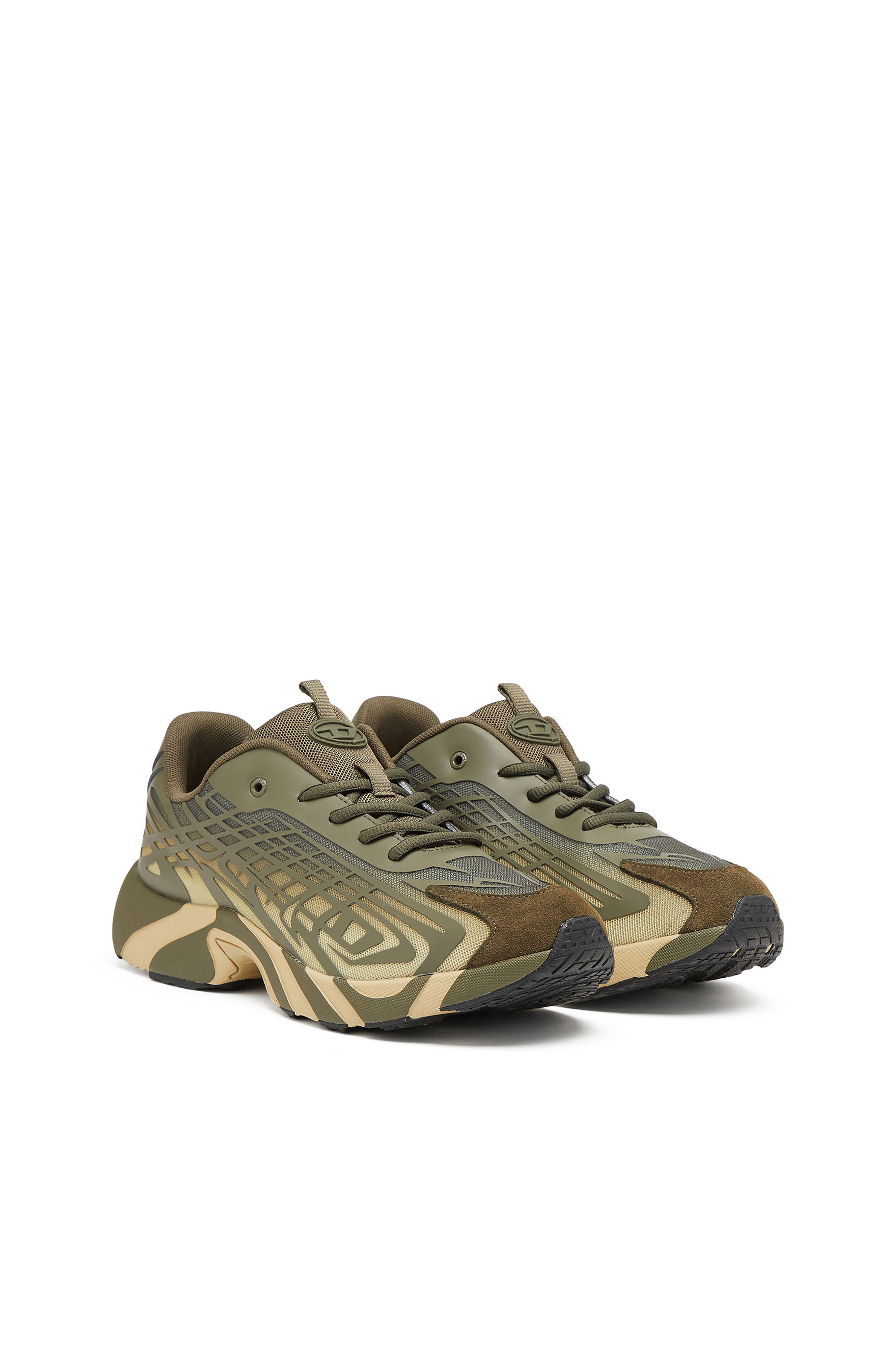 Diesel - S-D-VIT'S 500 LOW, D-Vit-Sneakers en malla degradada de rayas Hombre in Verde - 3