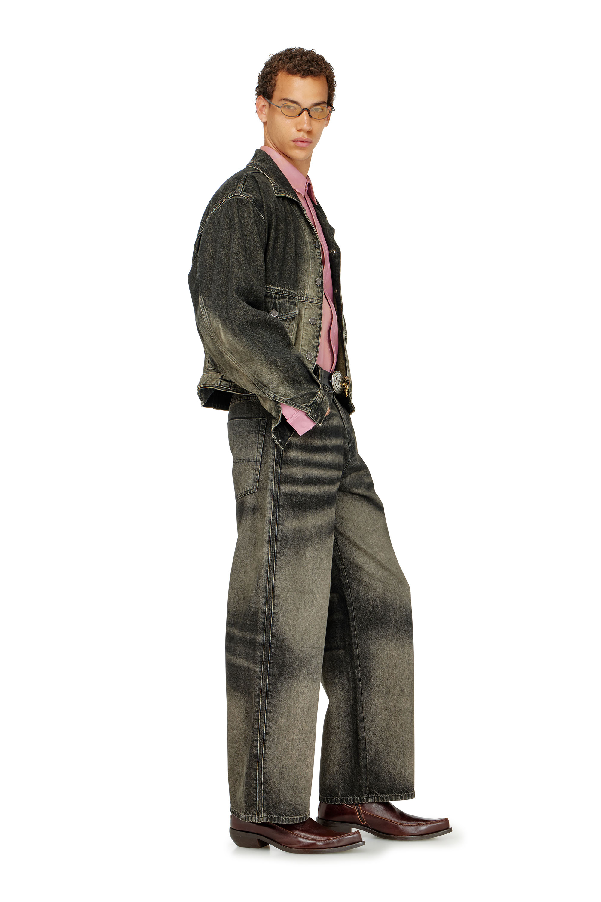 Diesel - Relaxed Jeans 1982 D-Hakou 09R33 Unisex, Negro/Gris oscuro - 2