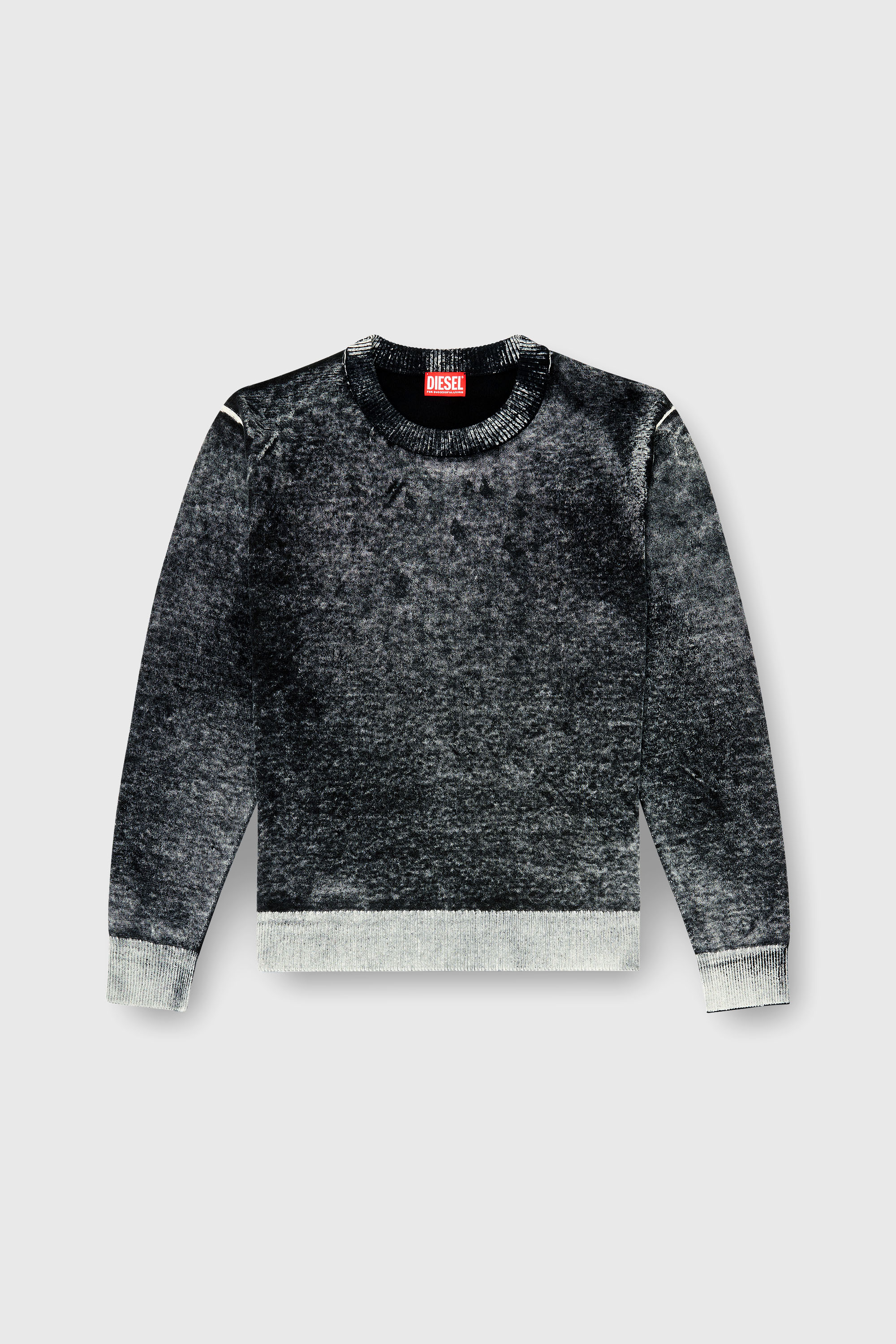Diesel - K-LAURENT, Jersey con estampado inverso descolorido Hombre in Negro - 2