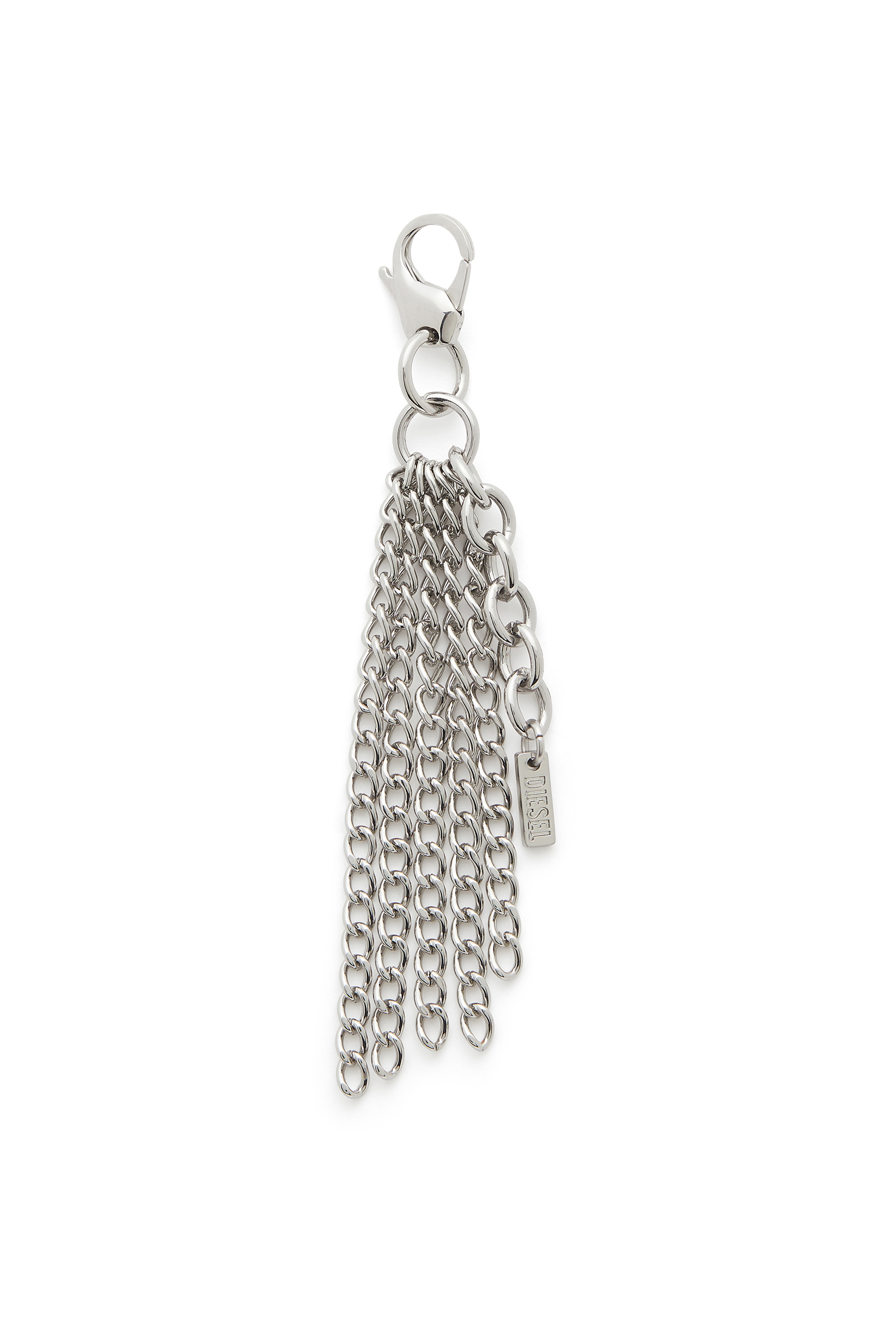 Diesel - CHARM-MULTI CHAIN, Llavero met&aacute;lico con flecos de cadena Mujer in Plateado - 1