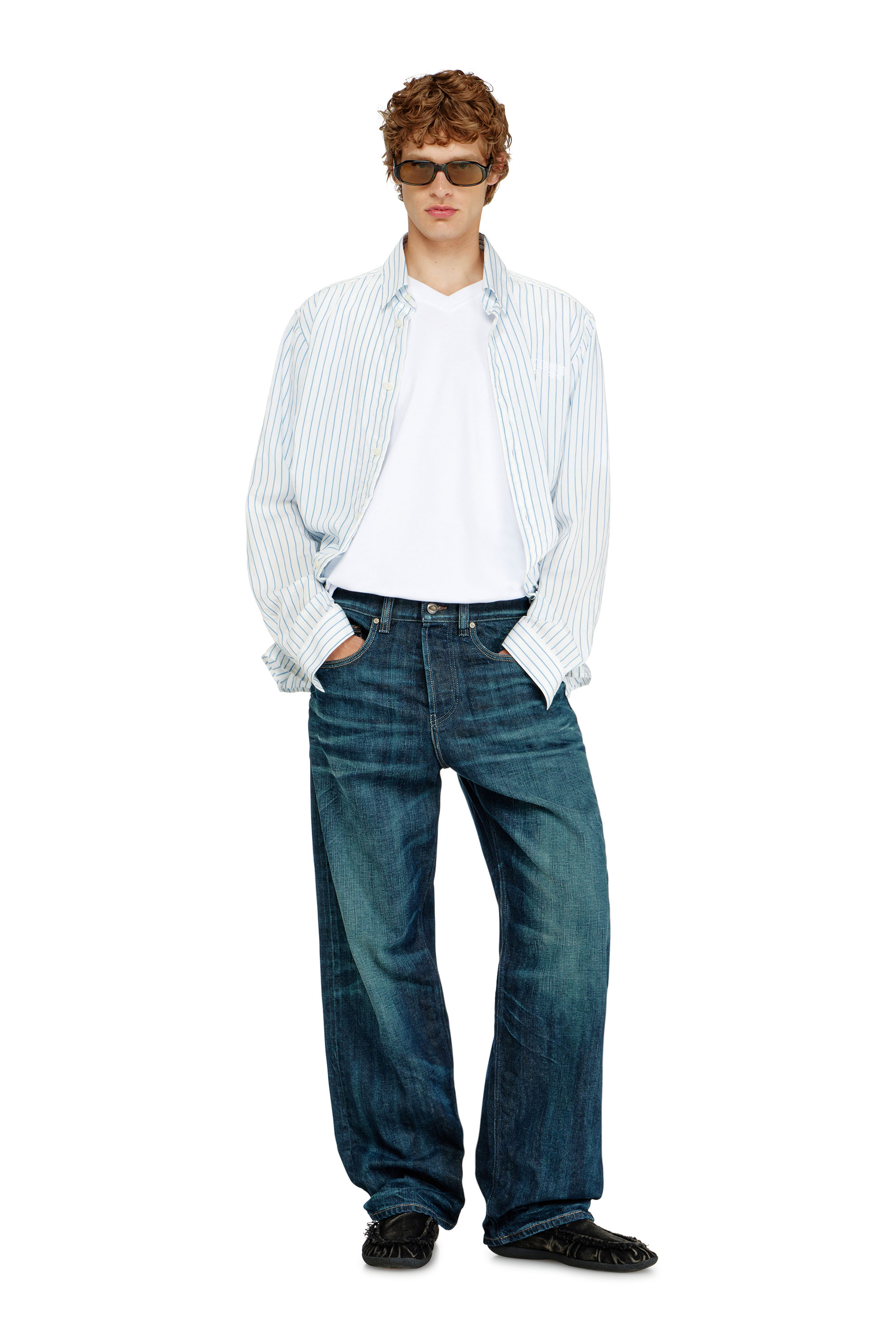 Diesel - Relaxed Jeans 2001 D-Macro 09Q04 Hombre, Azul Oscuro - 2