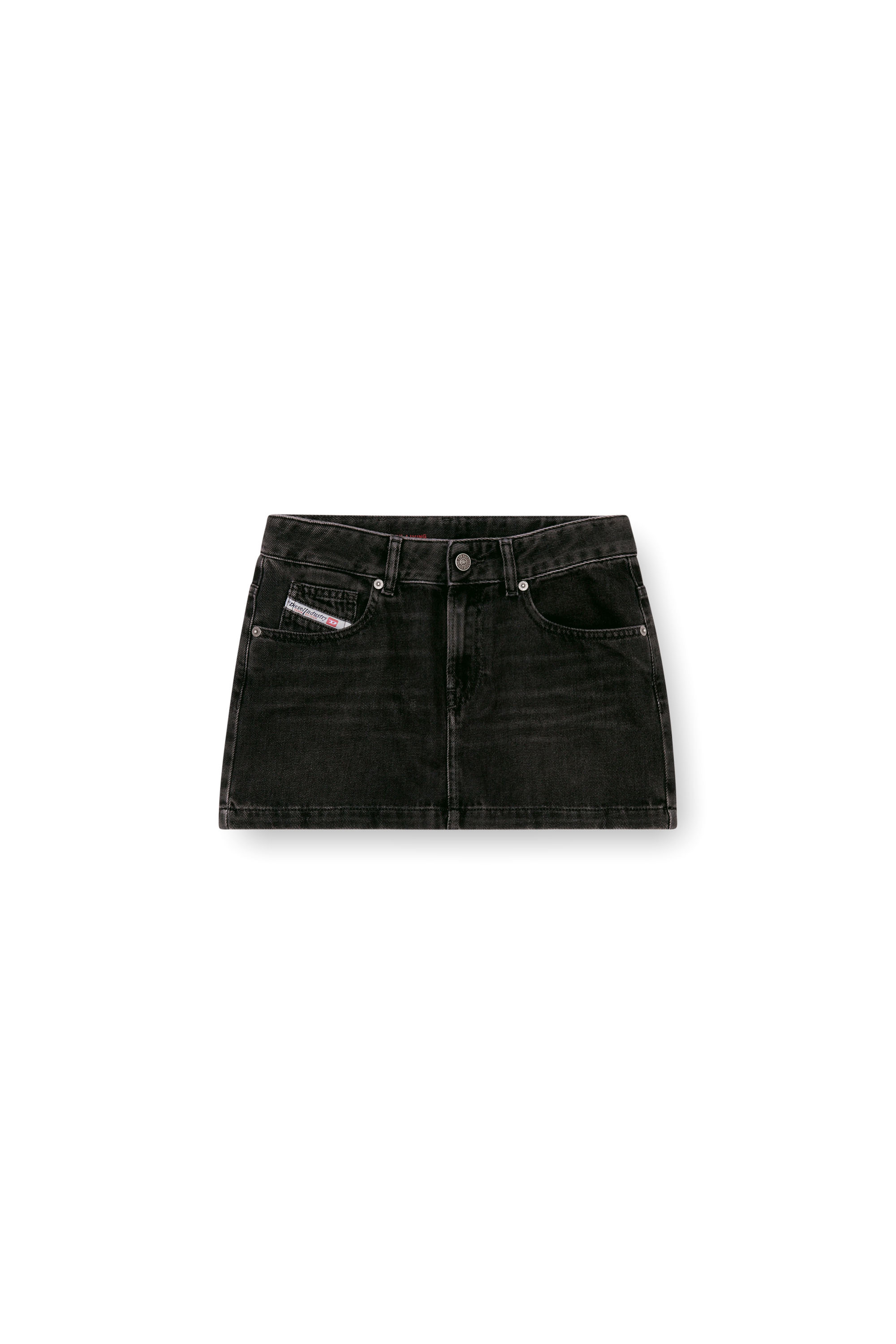 Diesel - DE-RON, Minifalda en denim de lavado impecable Mujer in Negro - 2