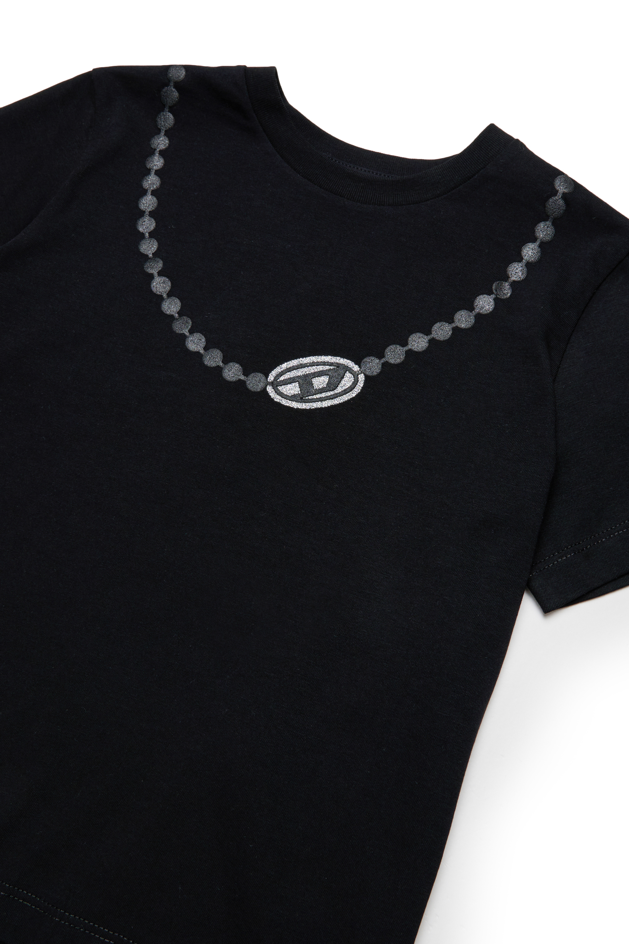 Diesel - TICLA, Camiseta de algod&oacute;n con estampado de collar Mujer in Negro - 3