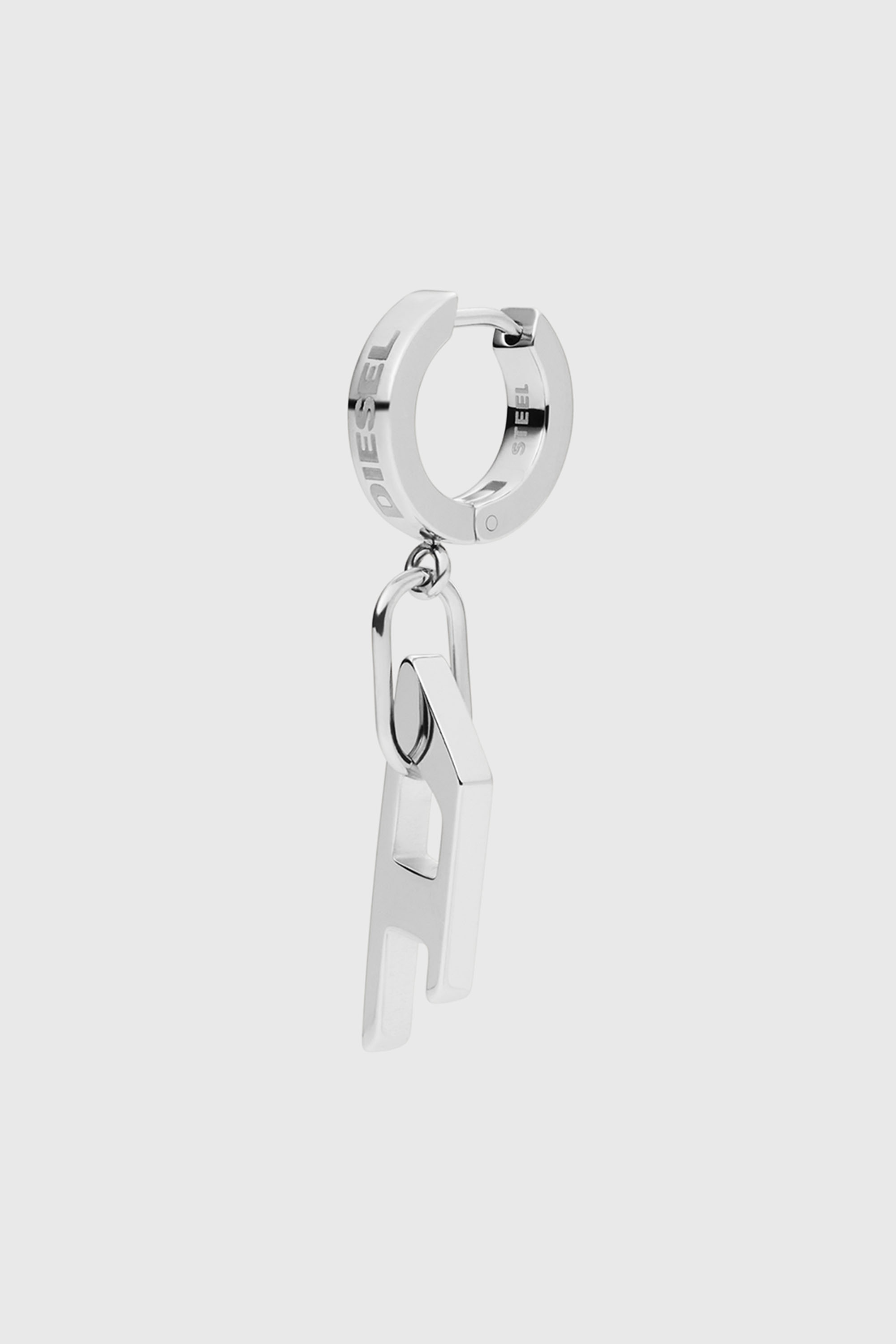 Diesel - DX1336, Unisex's Stainless steel single hoop earring in Silver - 1
