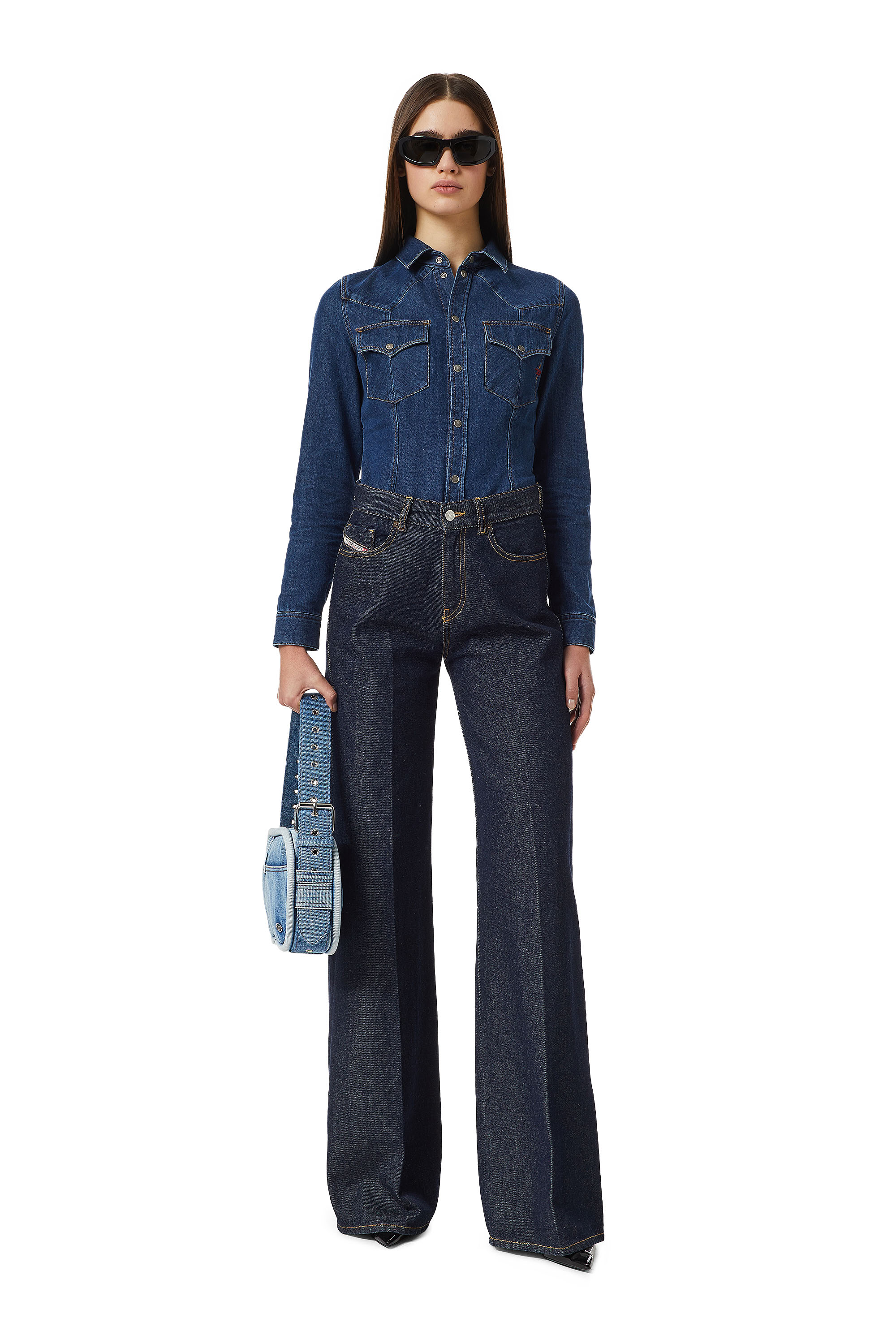 Diesel - 1978 Z9C02 Bootcut and Flare Jeans, Azul Oscuro - Image 5