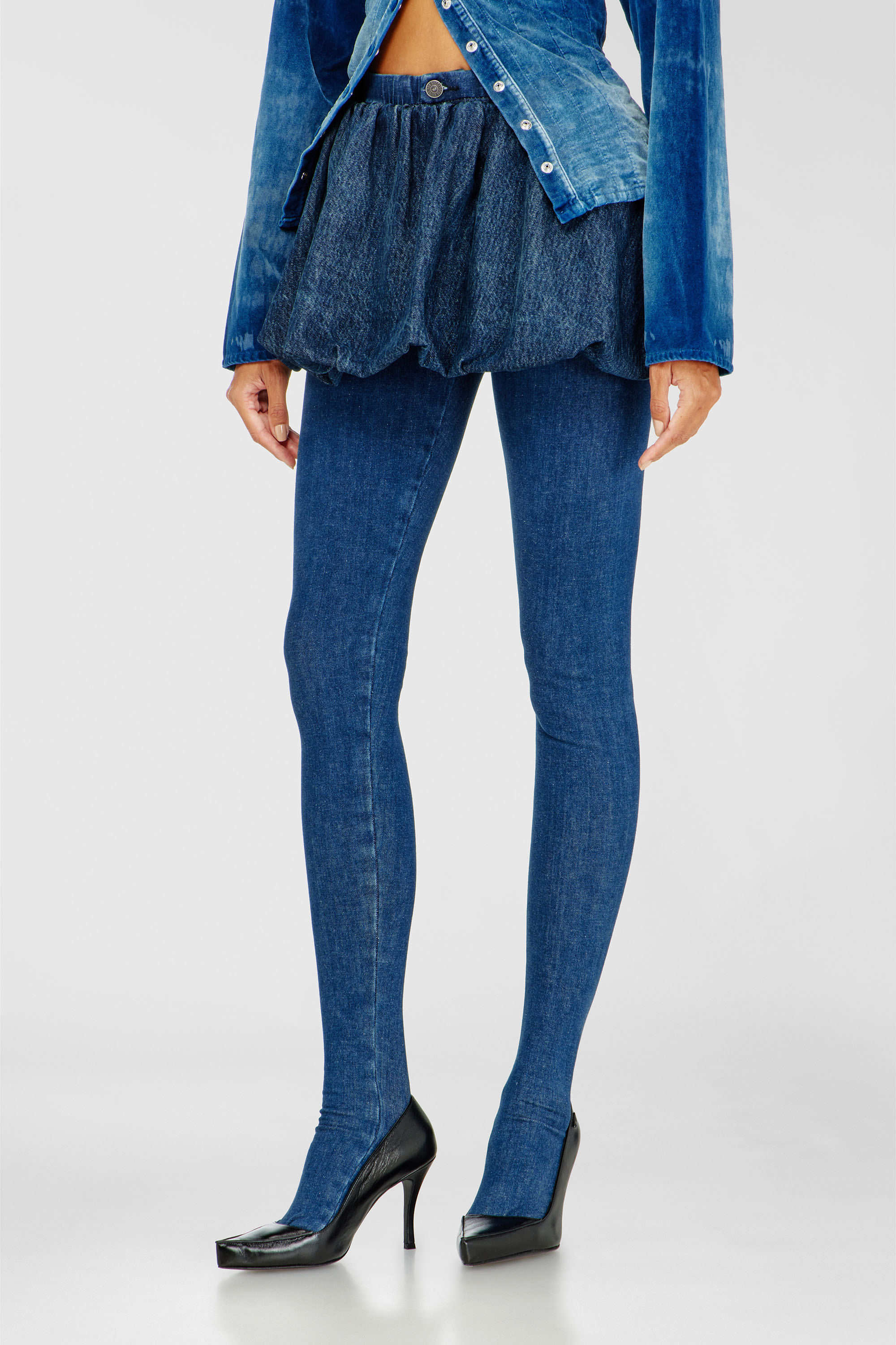 Diesel - DE-MUJ-FSJ2, Minifalda globo de denim Mujer in Azul marino - 3