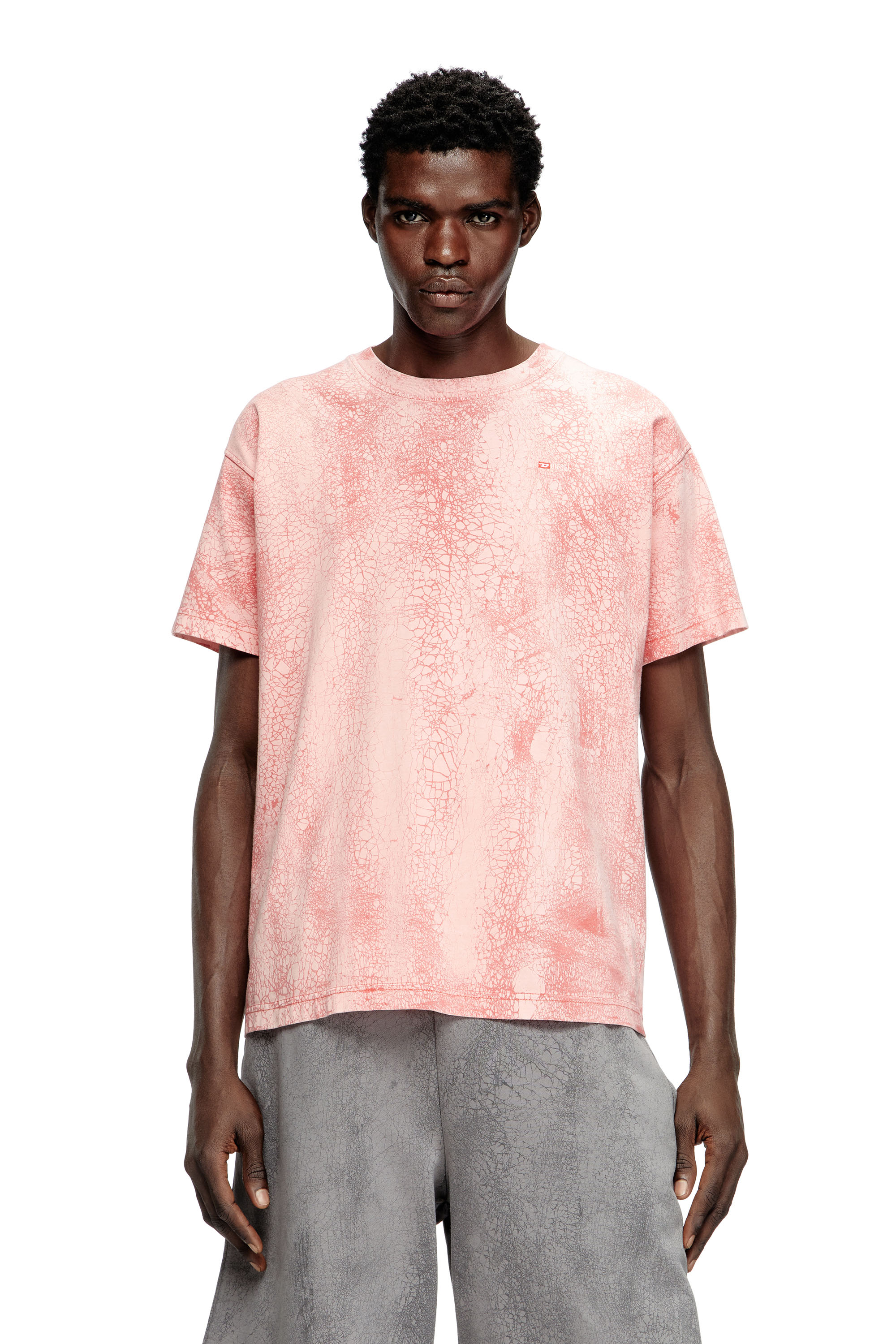 Diesel - T-NORM-T8, Camiseta de punto encerado Hombre in Rosa - 3