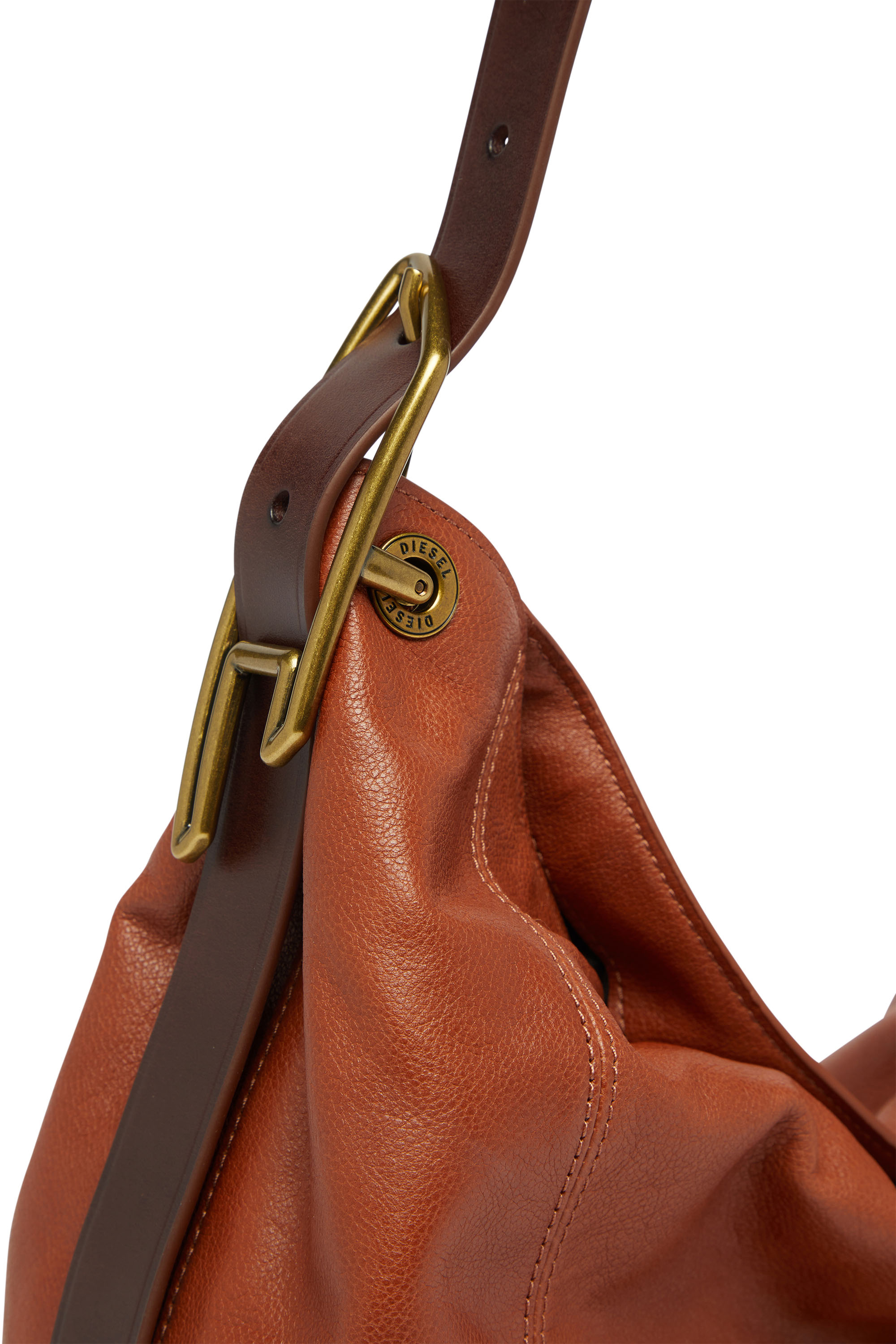 Diesel - D-LINE HOBO S, D-Line-Bolso de piel brillante Mujer in Marr&oacute;n - 6