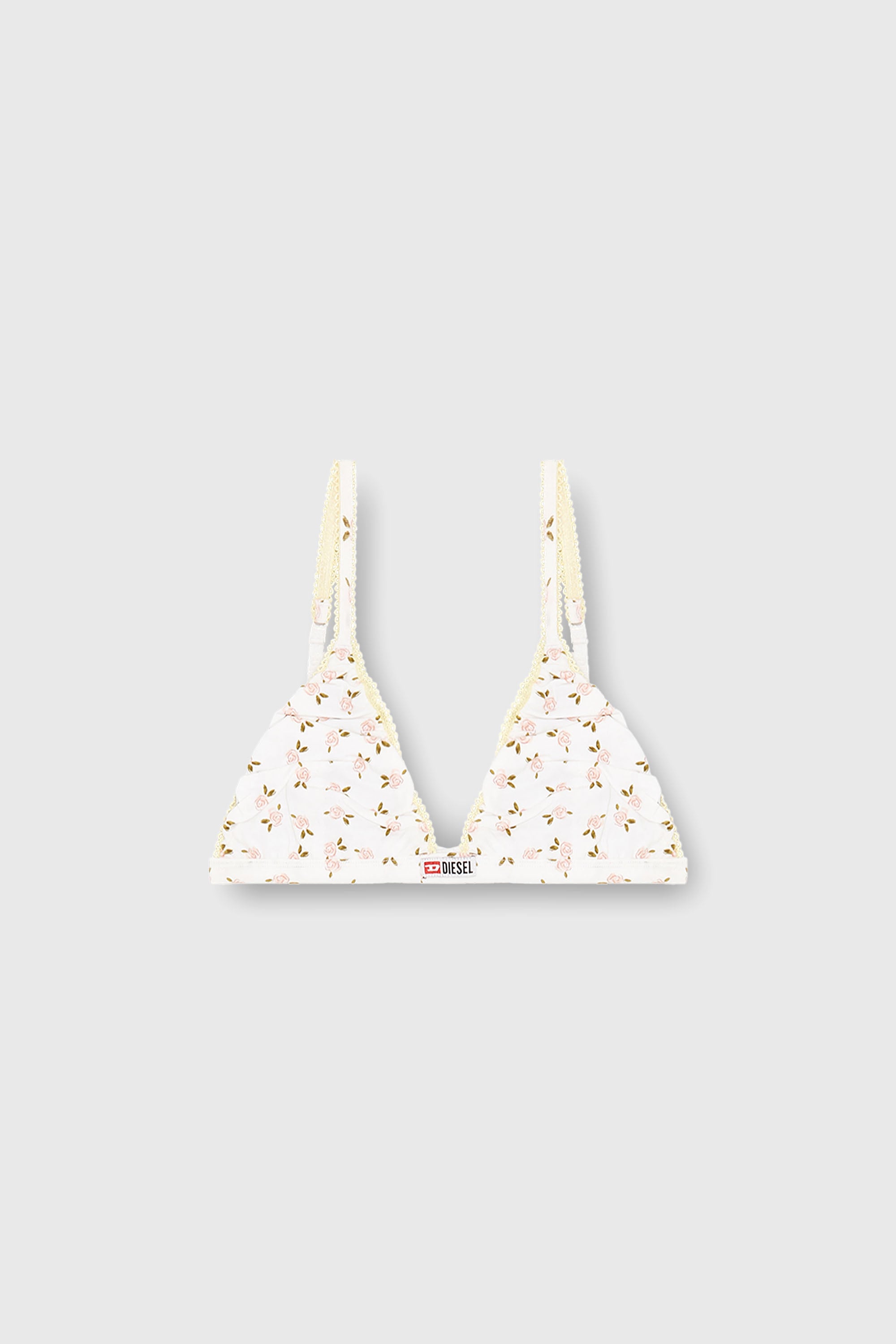 Diesel - JANA-D-CORE, Sujetador triangular de algod&oacute;n con estampado floral all-over Mujer in Blanco - 2