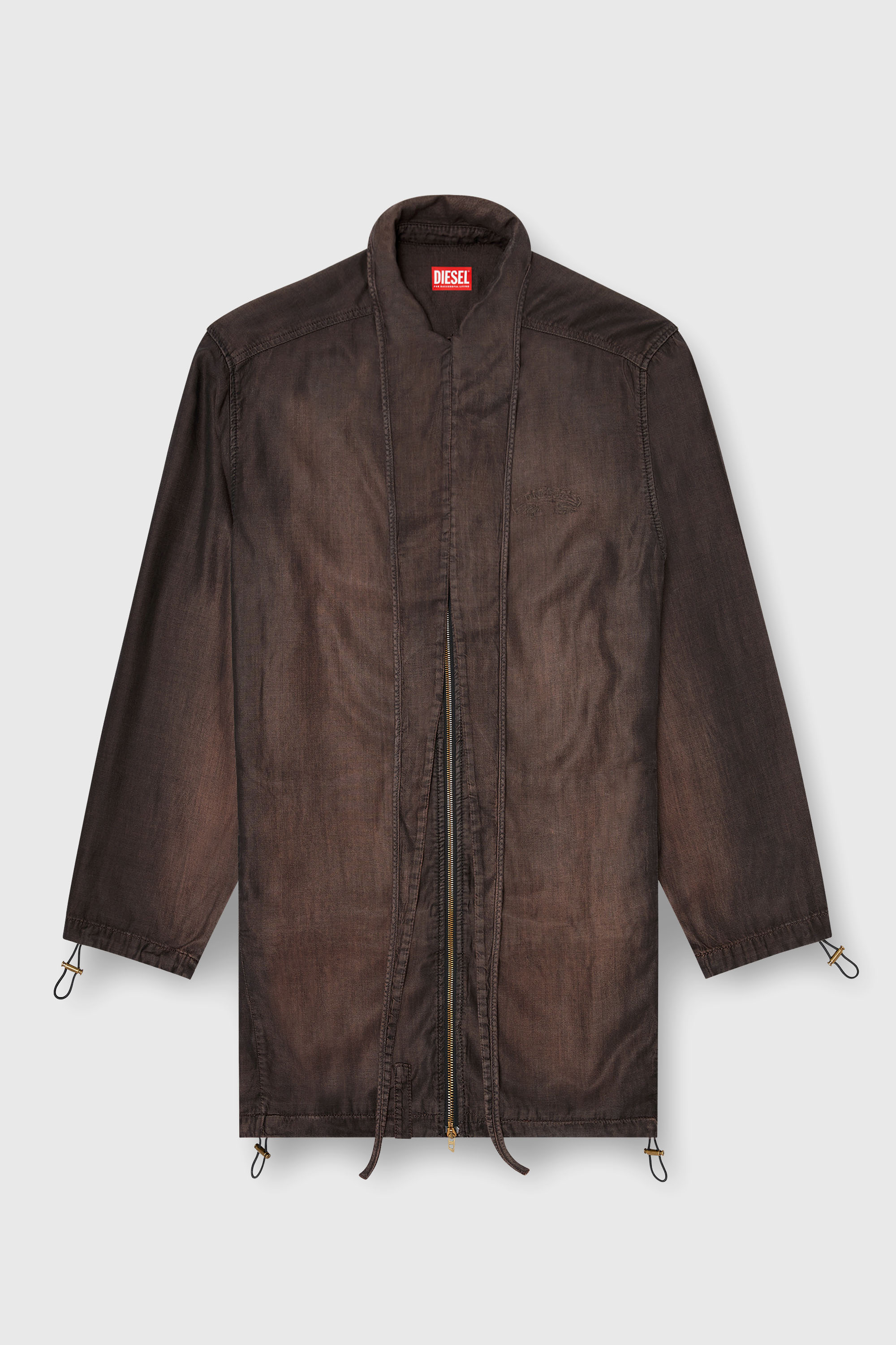 Diesel - DE-TROIT-S, Chaqueta ligera de denim fluido recubierto Mujer in Marr&oacute;n - 2