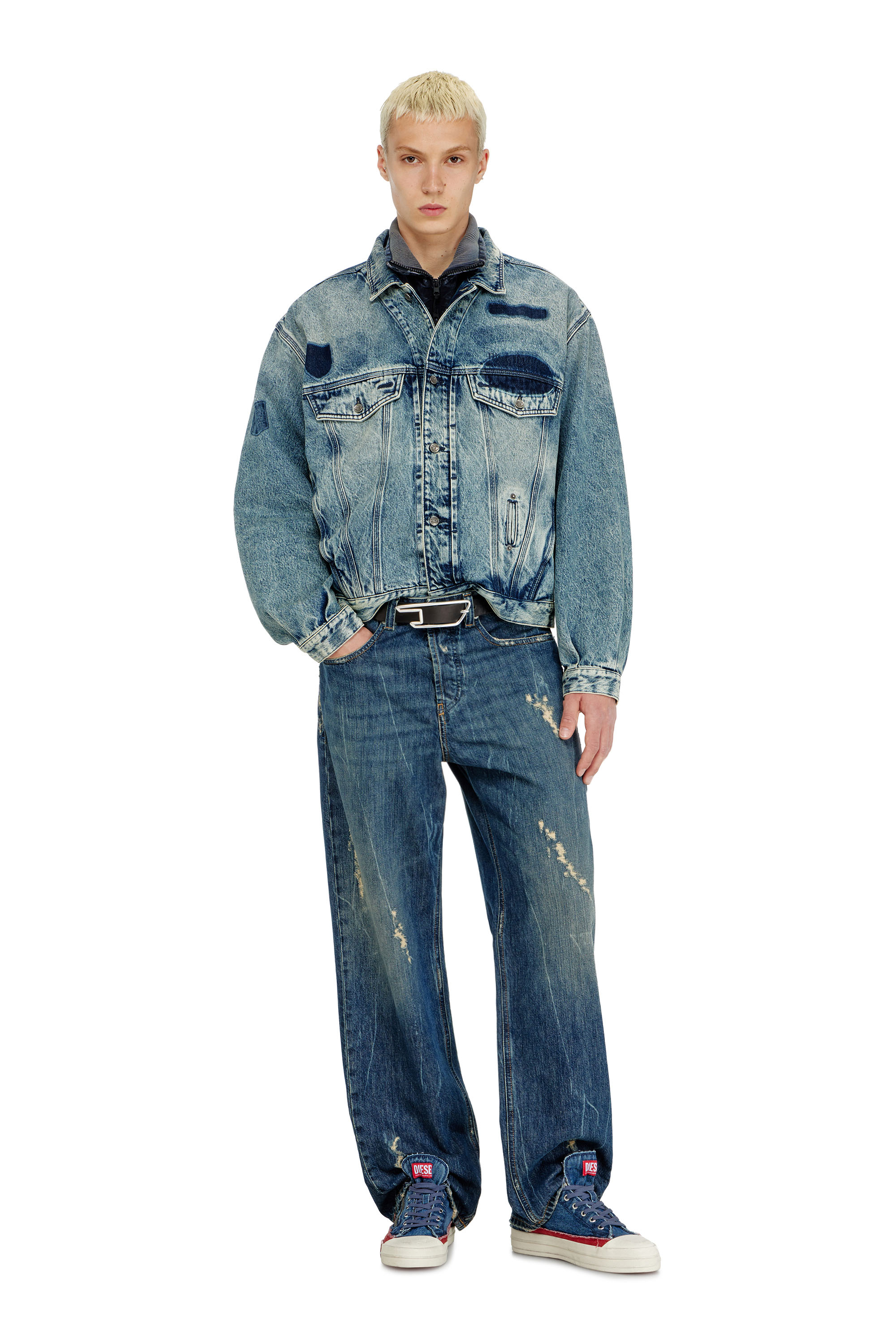 Diesel - Relaxed Jeans 2001 D-Macro 09Q28 Hombre, Azul medio - 2