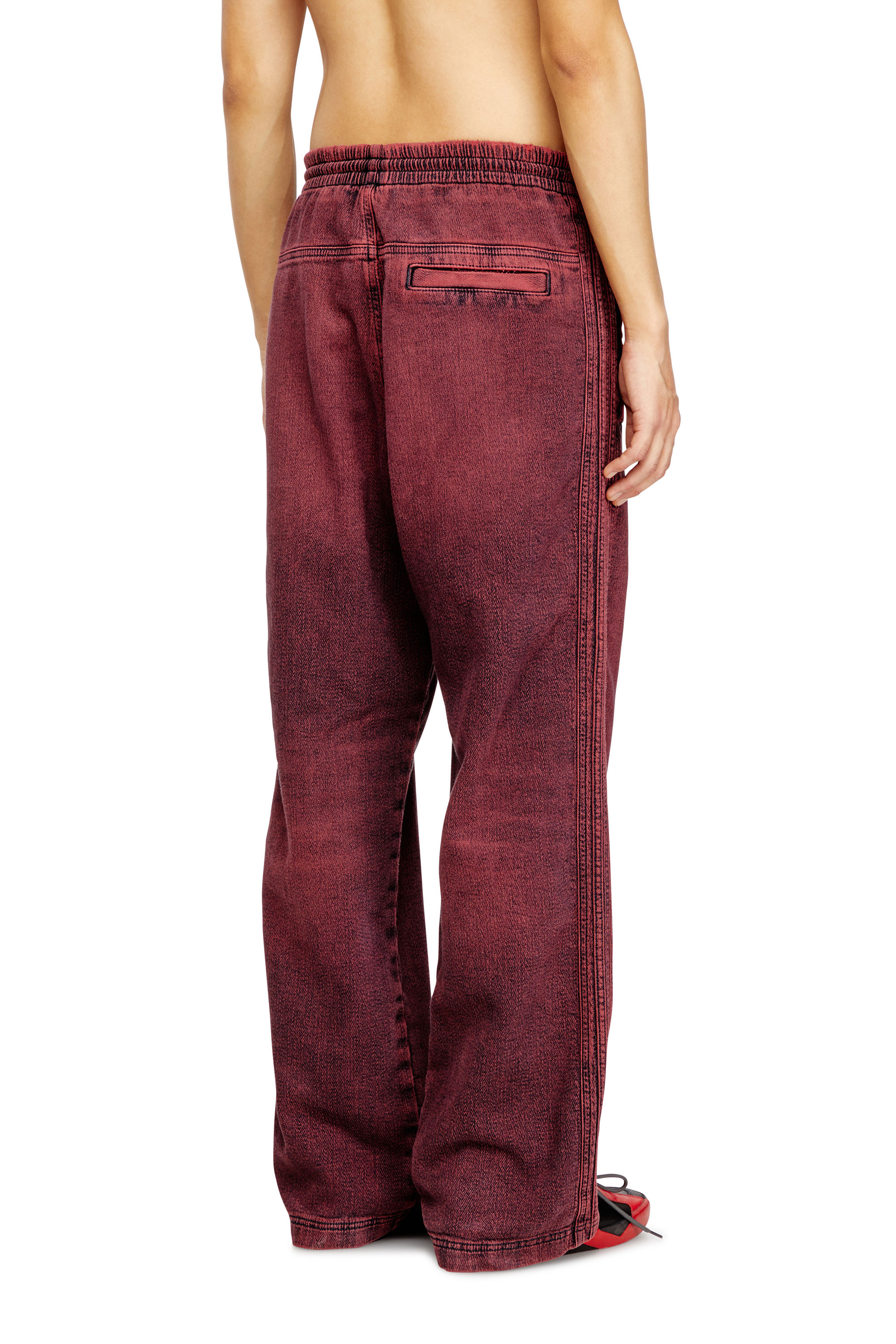 Diesel - Relaxed D-Martyans Track Denim 09Q50 Hombre, Rojo - 4