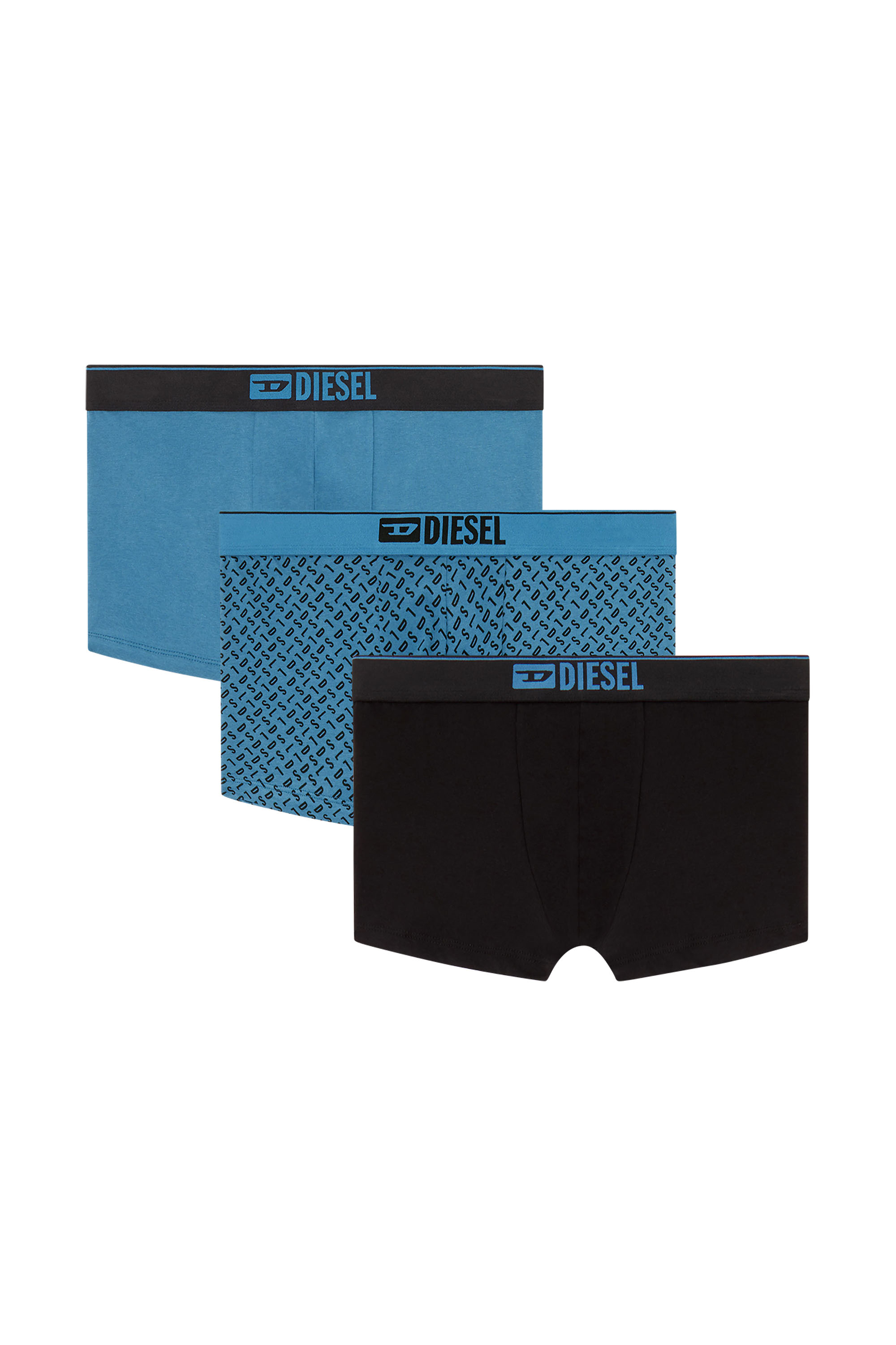 Diesel - DAMIEN-D-BOX-3PACK, Man's Three-pack of stretch cotton trunks with monogram in Blue - 2