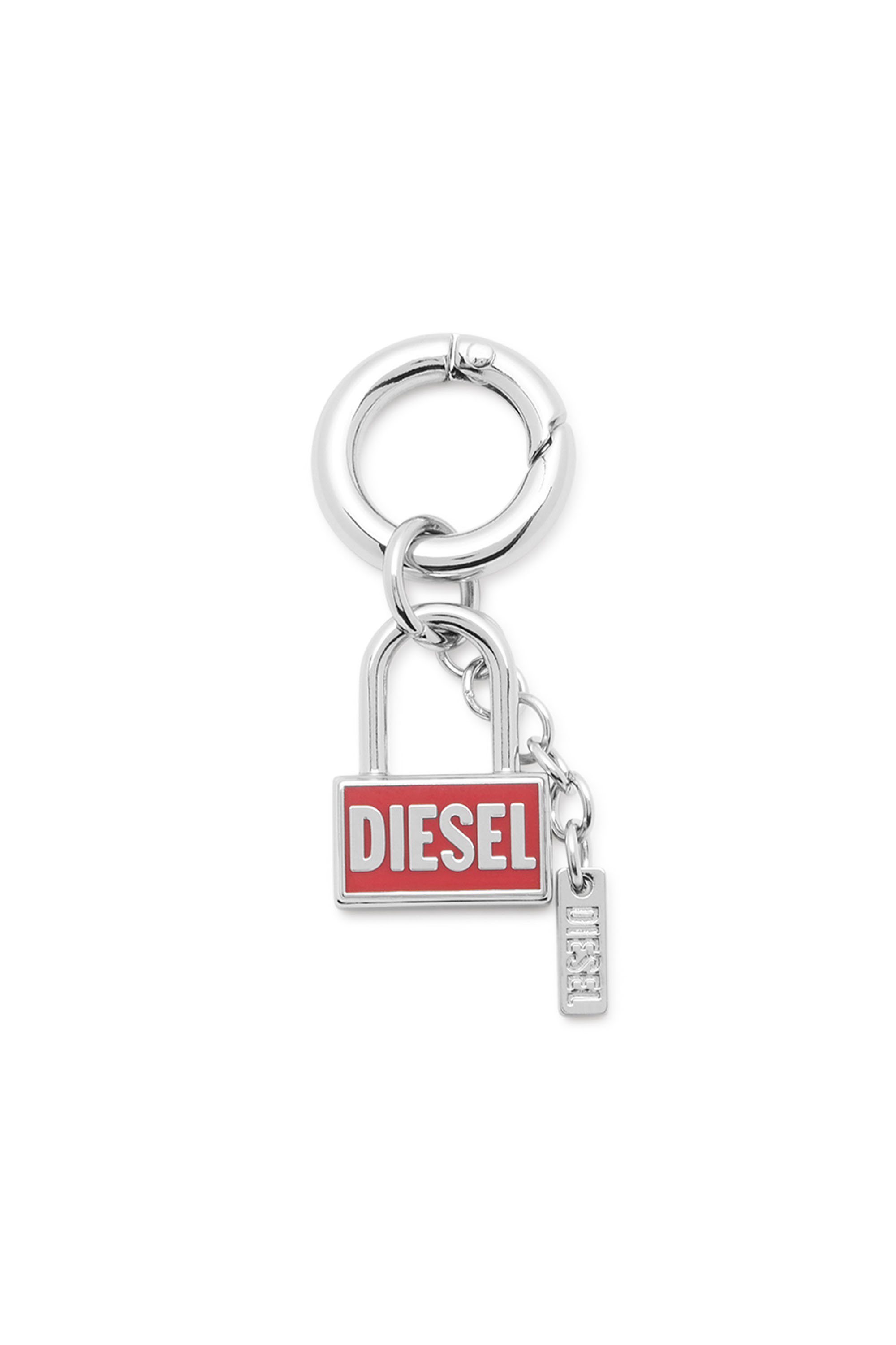 Diesel - CHARM-LOCK, Llavero met&aacute;lico con dise&ntilde;o de candado Unisex in Plateado - 1