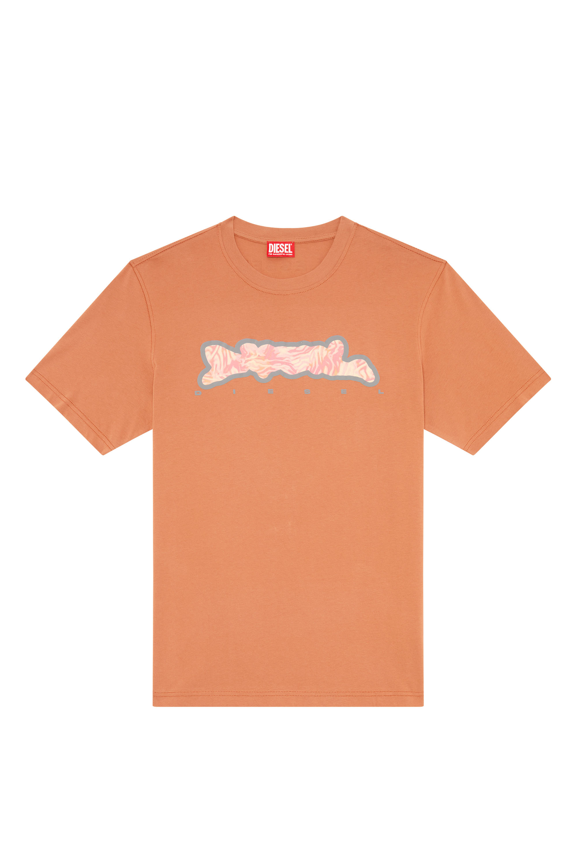 Diesel - T-JUST-N16, Hombre Camiseta con motivo de camuflaje de cebra in Naranja - Image 2