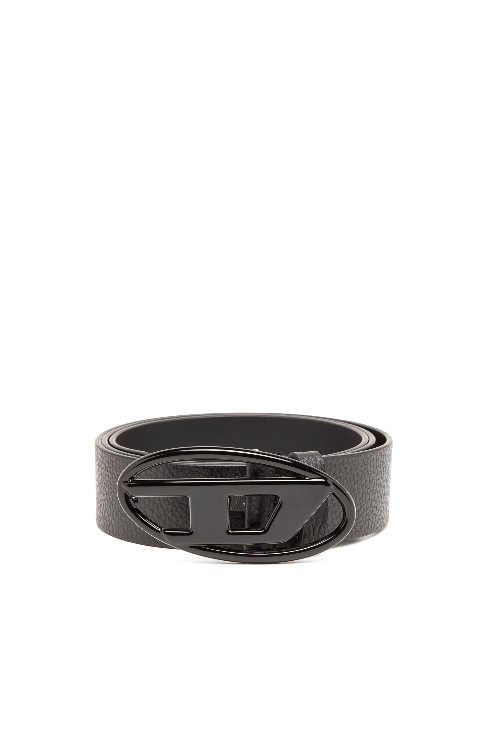Diesel - B-1DR, Unisex's 4cm Leather belt with matte buckle in Black - 1
