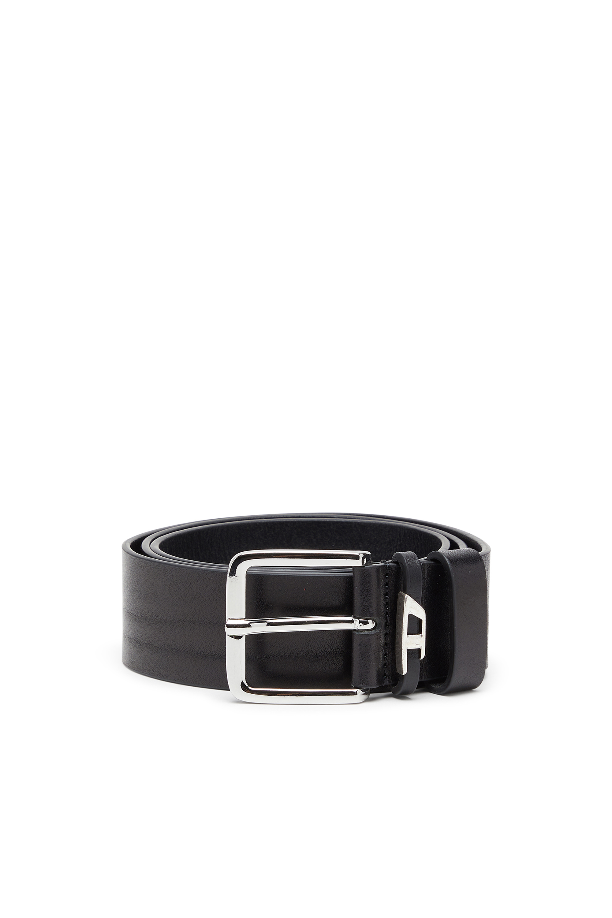 Diesel - B-D LOOP, 4 cm cintur&oacute;n de cuero arrugado Hombre in Negro - 1