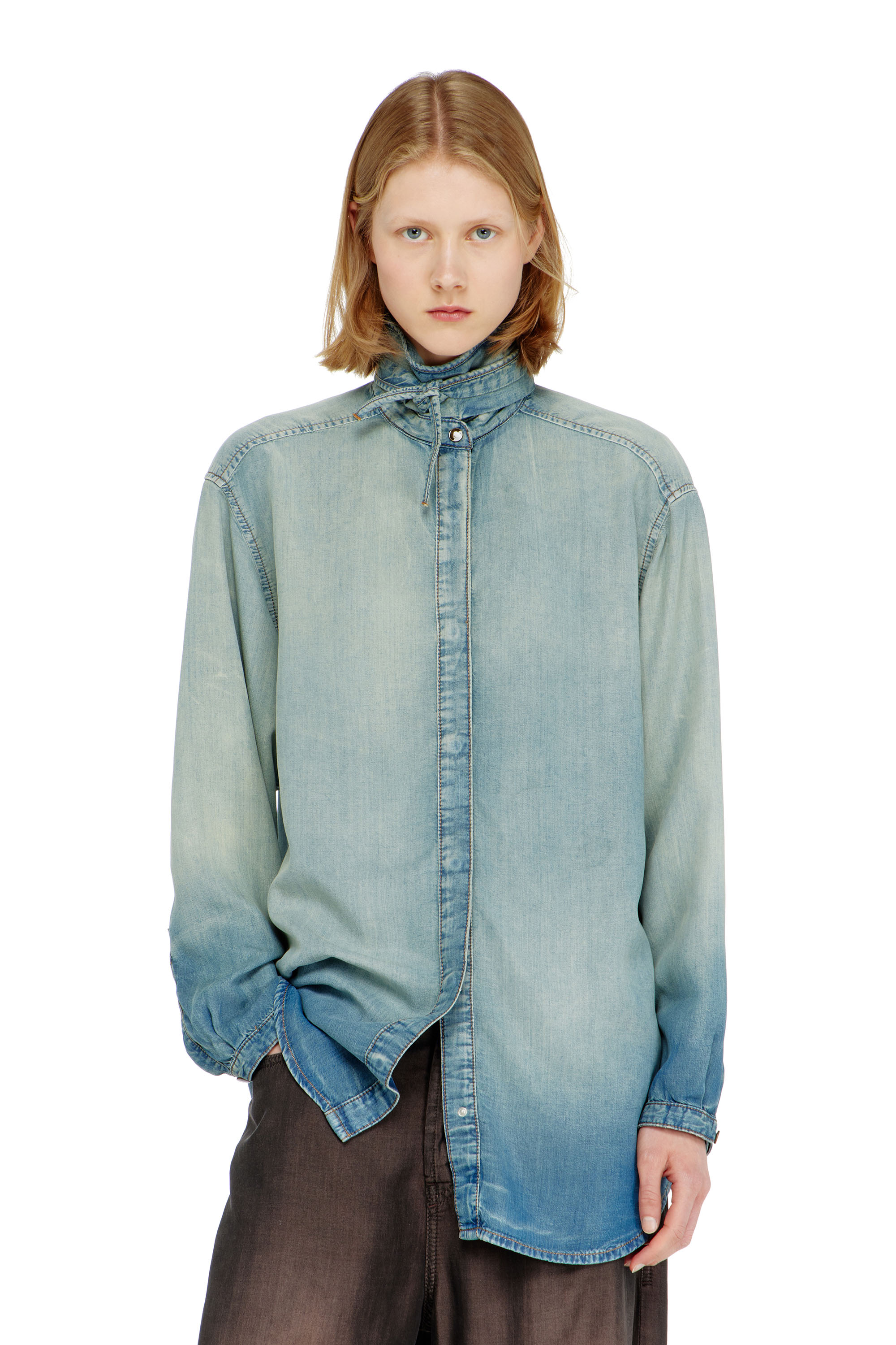 Diesel - DE-ARVEN-S1, Camisa de denim fluido jaspeado Mujer in ToBeDefined - 1